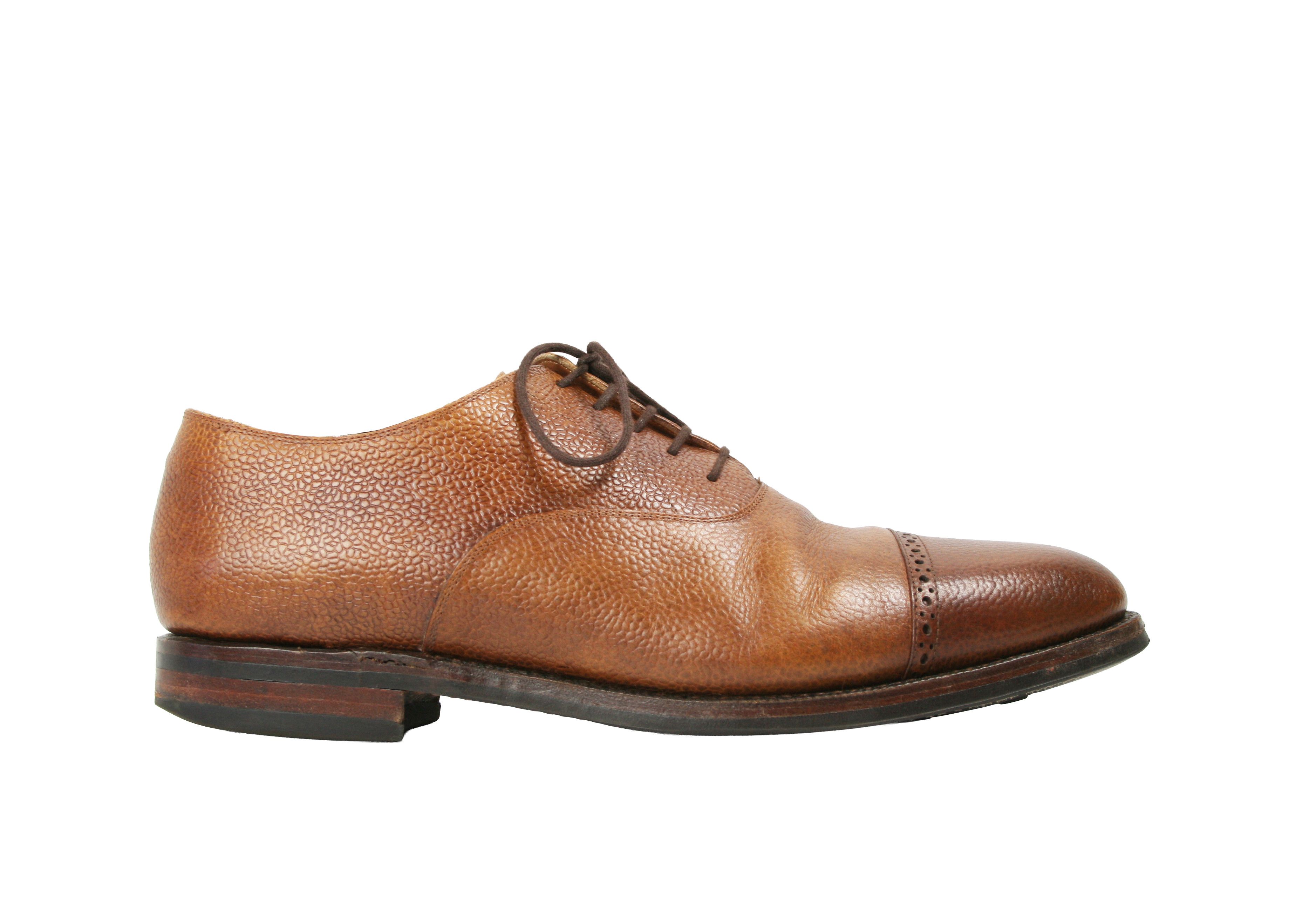 Meermin Chestnut Country Calf Pebble Grain Leather Shoes Size US 11.5 / EU 44-45 - 2 Thumbnail