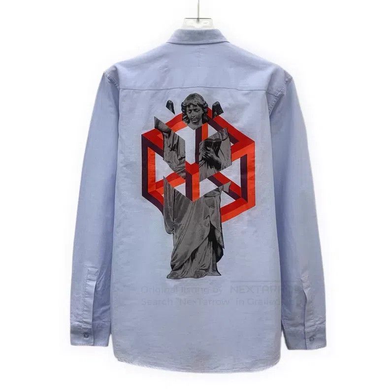 Givenchy Givenchy Blue Pattern Design Cotton Long-Sleeve Shirt Size XS / US 0-2 / IT 36-38 - 2 Thumbnail