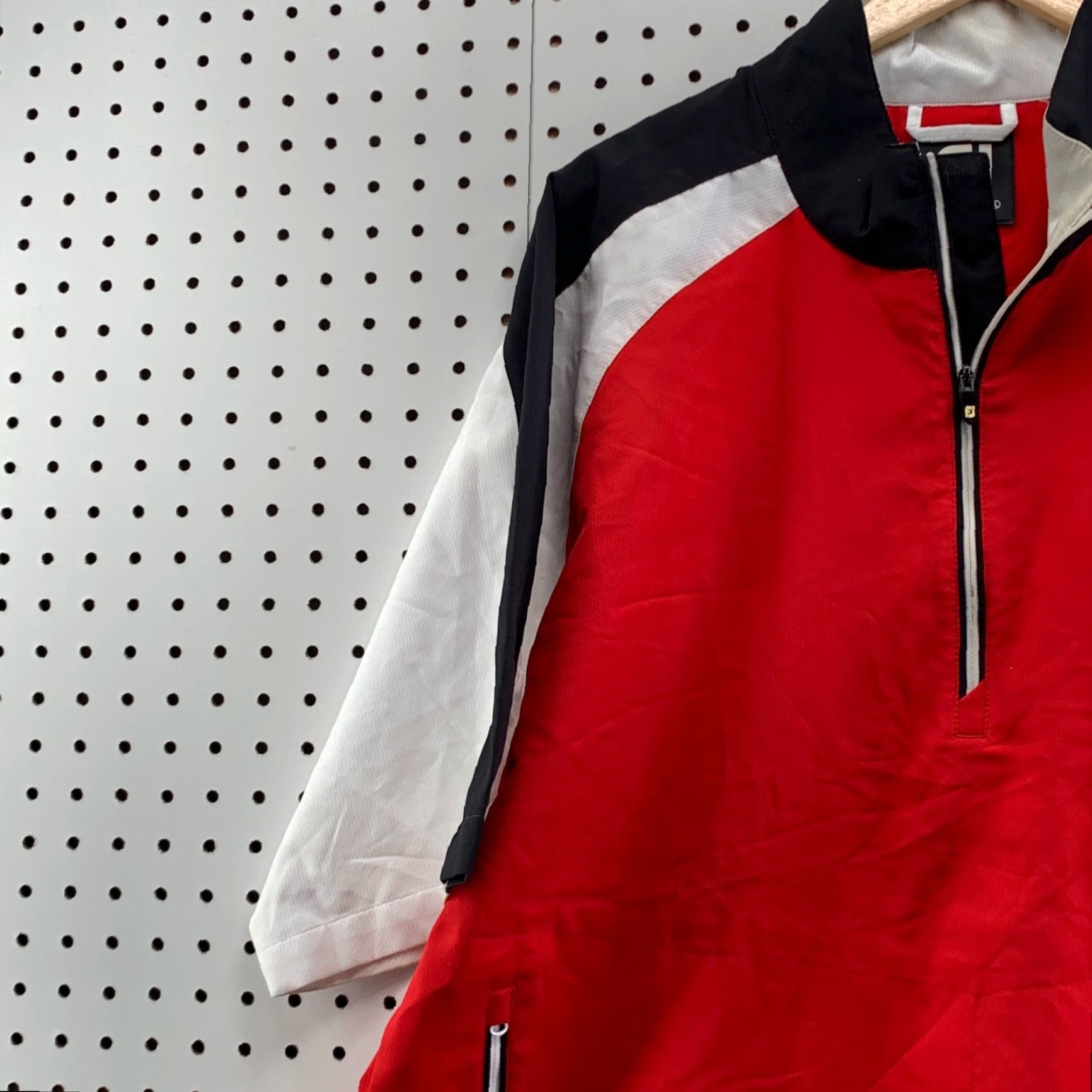 Footjoy Footjoy Golf 1/4 Zip Pullover Windbreaker Red Black Short Sleeve Mens L Jacket Size US L / EU 52-54 / 3 - 3 Thumbnail