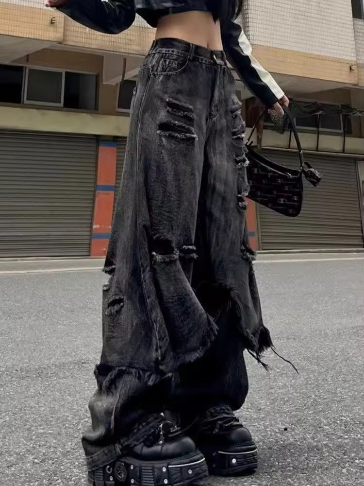 Japanese Brand × Jean Spliced Fake Two-piece Ripped Jeans Size 26" / US 2 / IT 38 - 2 Thumbnail