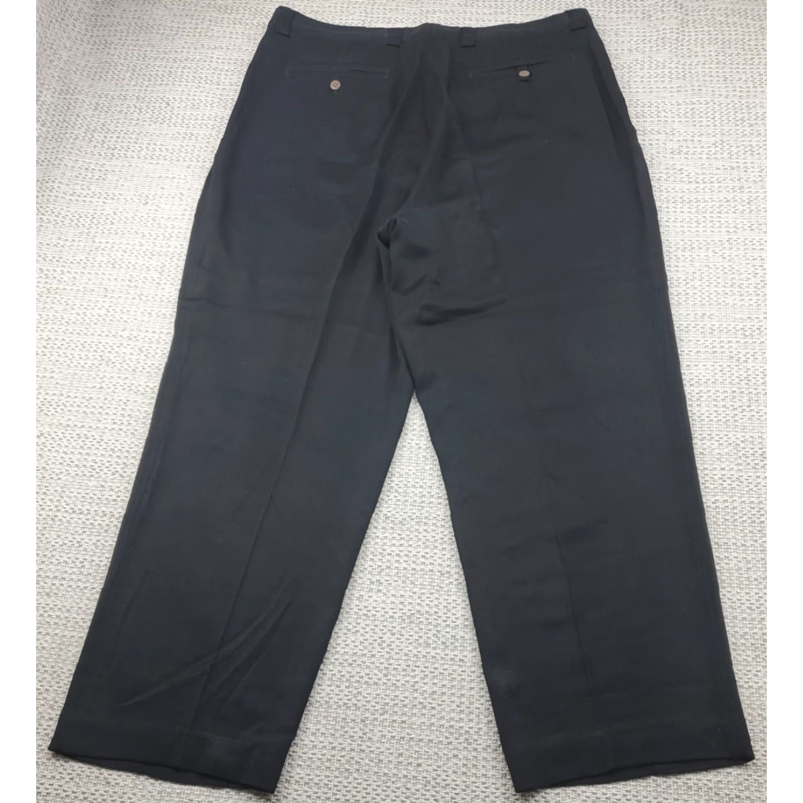 Tommy Bahama Tommy Bahama Silk Pants Mens 38x28 Pleated Front Dress Pants Black Beach Casual High Quality Size US 38 / EU 54 - 2 Thumbnail