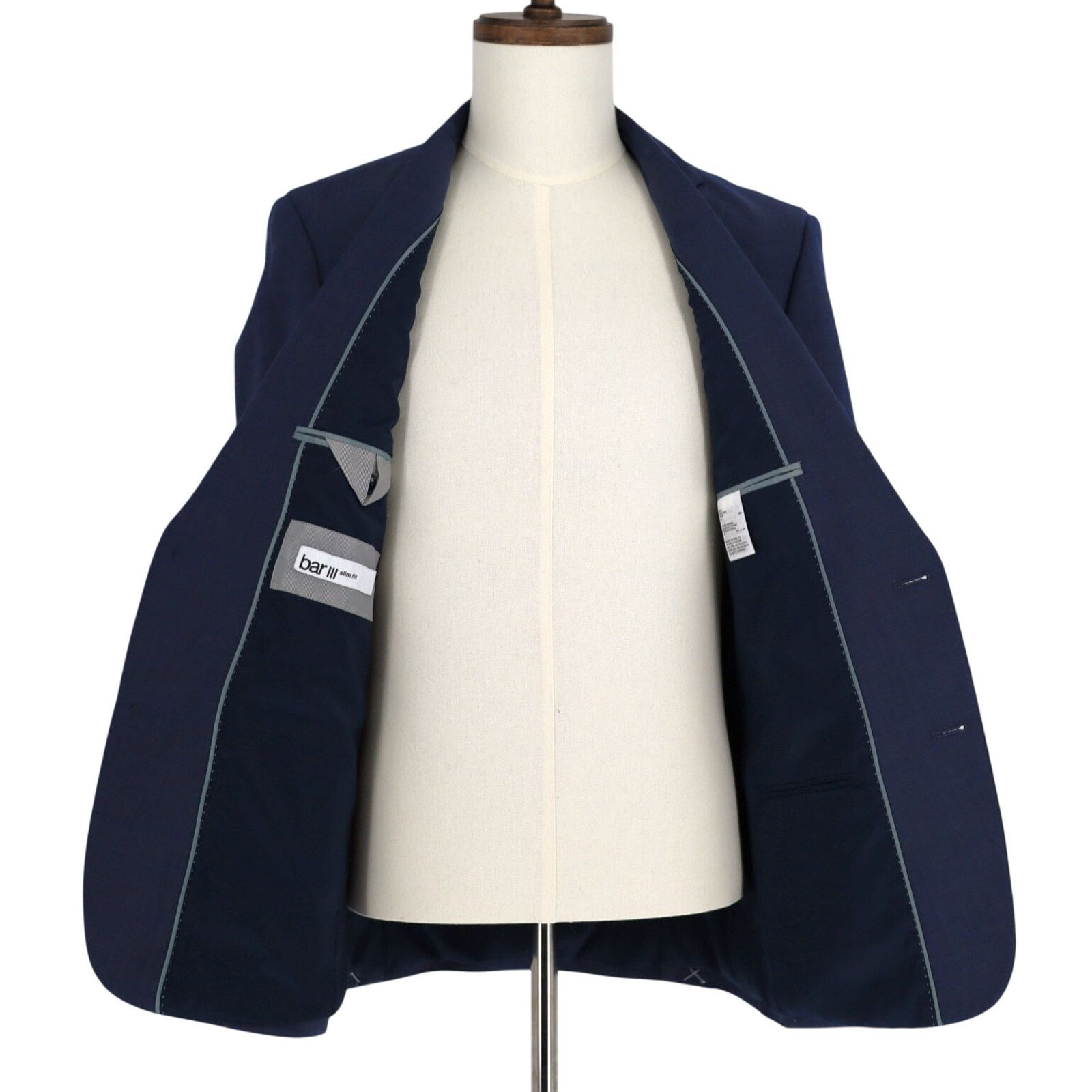 Bar III Bar III Men's Solid Blue Wool-Blend Slim Suit Jacket 38R Size 38R - 7 Thumbnail