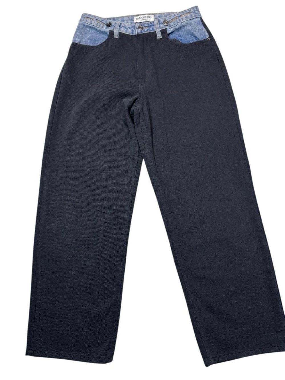 Scotch & Soda NWT New Scotch & Soda Current Blue Waistband Black Cropped Size 25" / US 0 / IT 36 - 2 Thumbnail