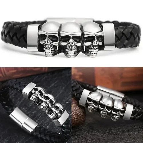 Other Braid Rope Triples Skull Head Bracelet Size ONE SIZE - 2 Thumbnail