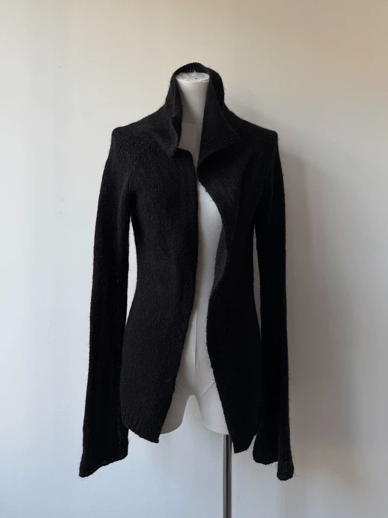 Yohji Yamamoto Yohji Yamamoto Yohji Yamamoto Black Asymmetric Wool Cardig Size US M / EU 48-50 / 2 - 1 Thumbnail