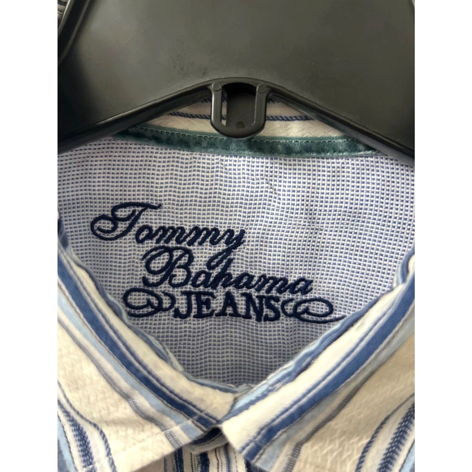 Tommy Bahama Tommy Bahama Jeans Shirt Mens Large Blue White Striped Button-Down Pocket L/S Size US L / EU 52-54 / 3 - 4 Thumbnail