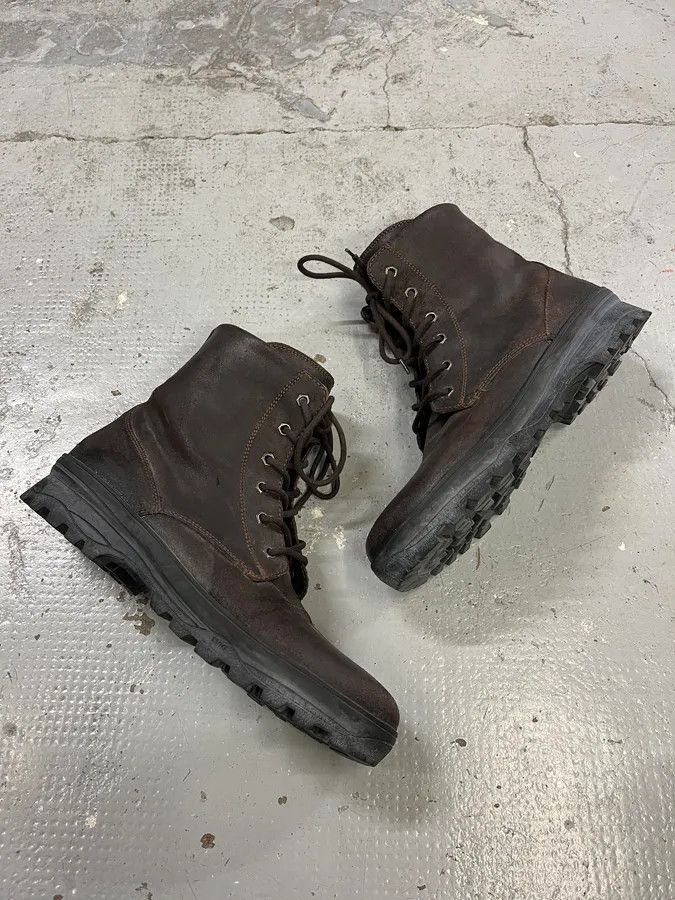 Moncler 2000s Moncler Army Brown Leather Boots Size US 13 / EU 46 - 2 Thumbnail