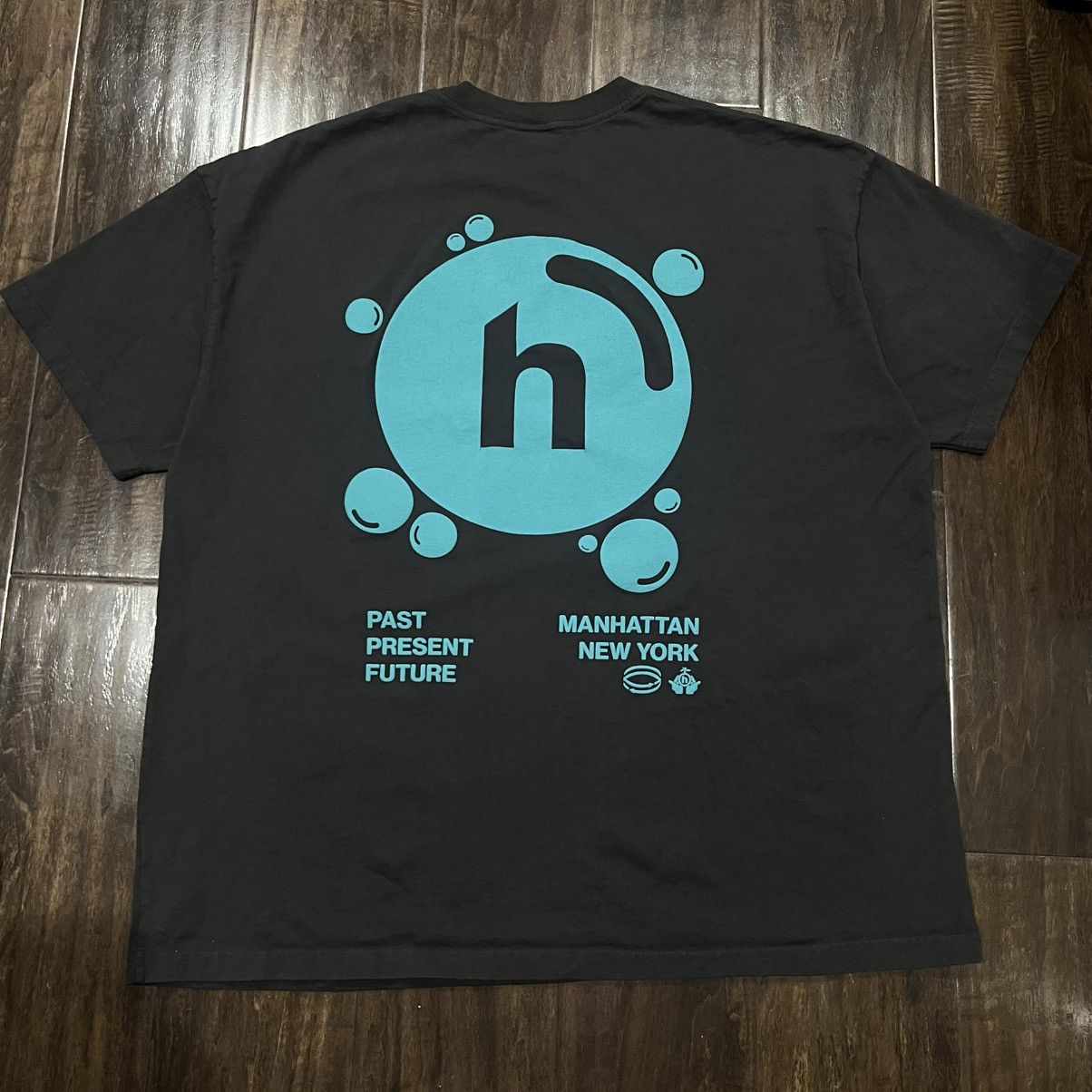 Hidden NY Logo Tee 【L】 Hidden NY Past Present Future Bubble Logo Tee Shirt teal