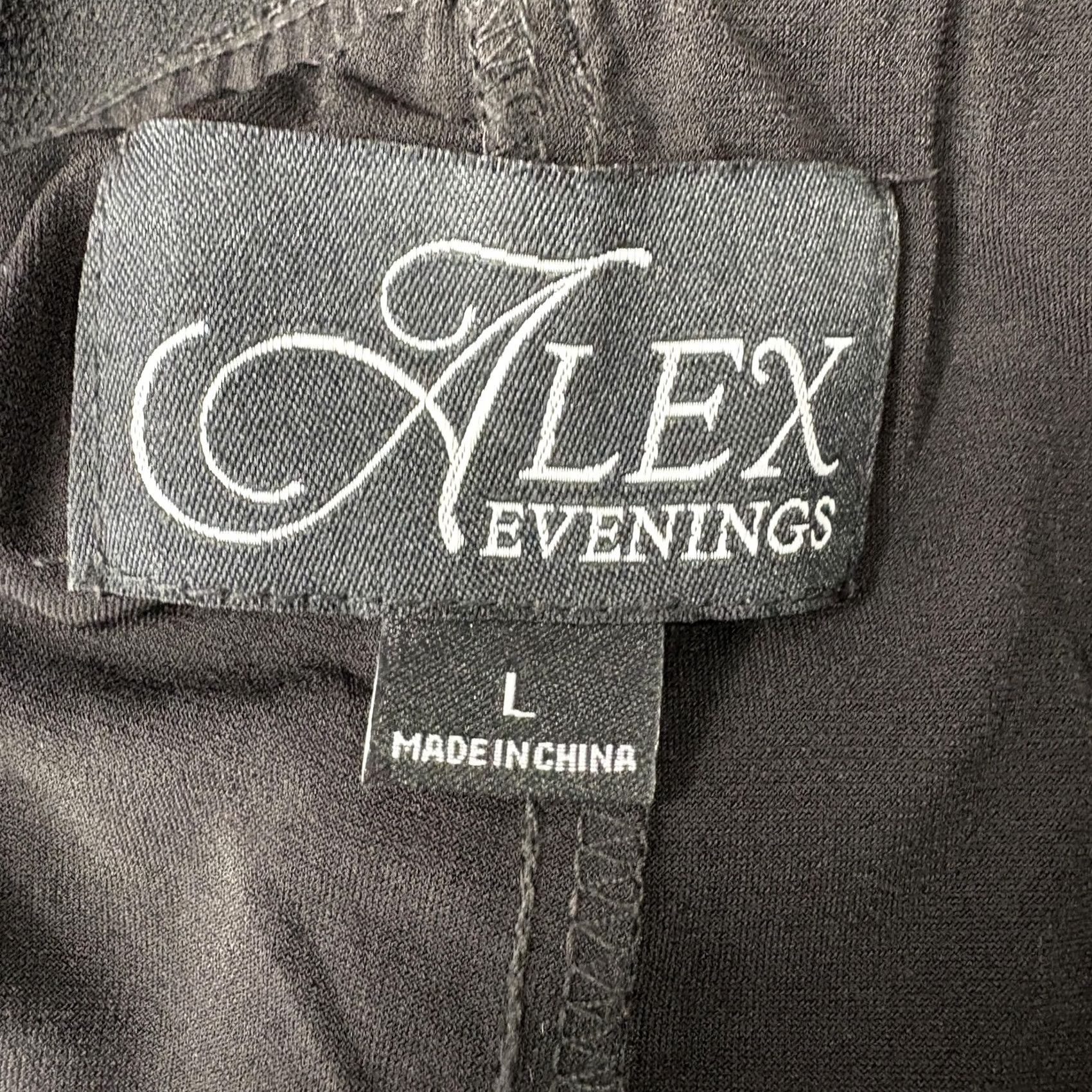 Alex Evenings Alex Evenings Dress Pants Womens L Black Chiffon Overlay Wide-Leg Formal NWT Size 36" / US 14 / IT 50 - 5 Thumbnail