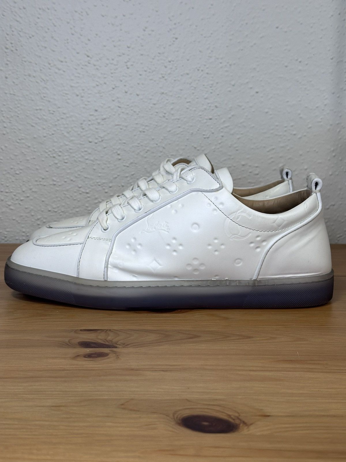 Christian Louboutin Christian Louboutin White Leather Rantulow Sneakers Size US 13 / EU 46 - 3 Thumbnail