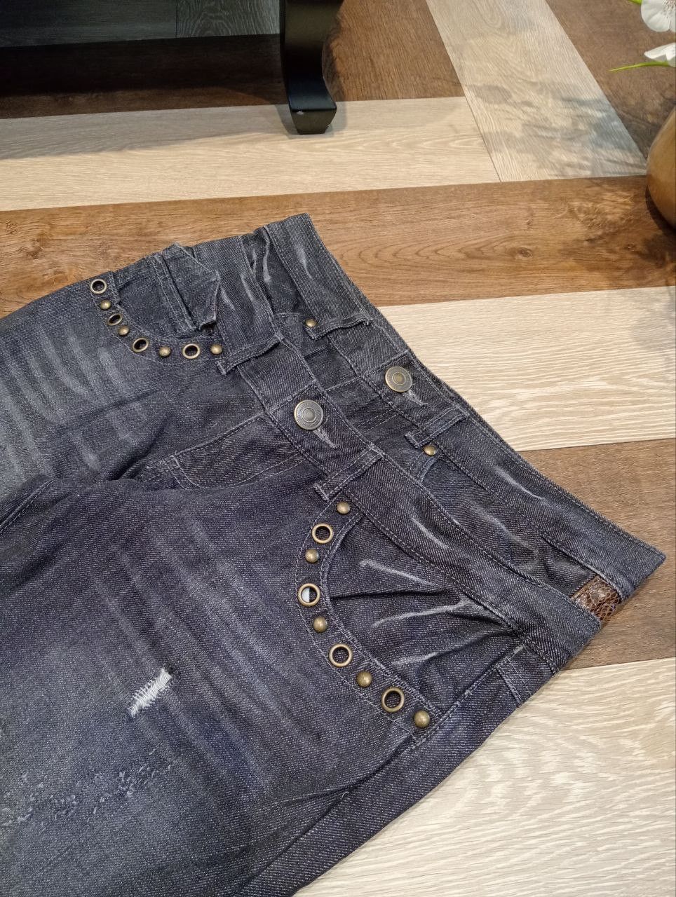 If Six Was Nine JAPANESE DOUBLE WAIST STUDDED POCKET DENIM PANTS Size US 32 / EU 48 - 5 Thumbnail