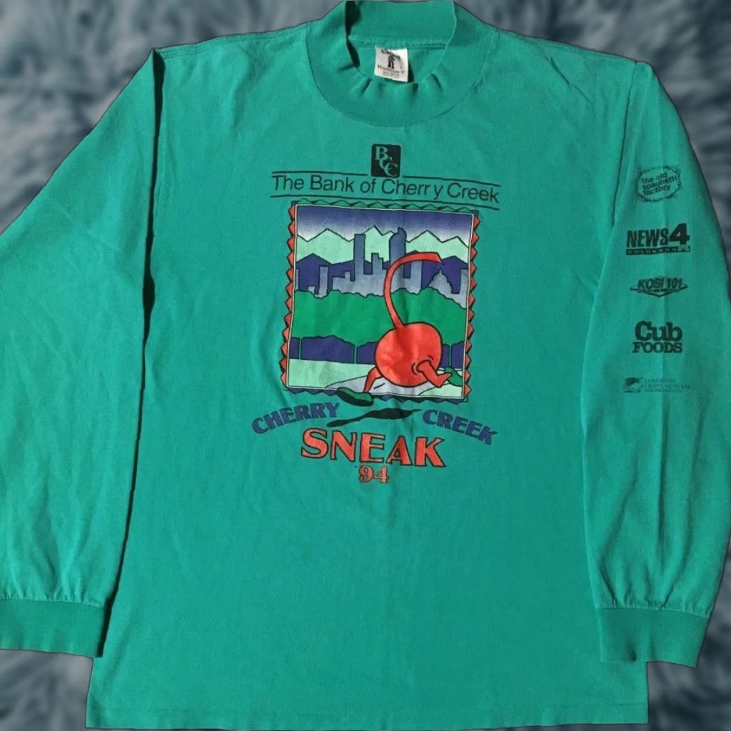 Vintage VINTAGE 90s Cherry Creek Sneak Faded Marathon Shirt M Green T-Shirt Men Long Sleeve Size M Size US M / EU 48-50 / 2 - 1 Thumbnail