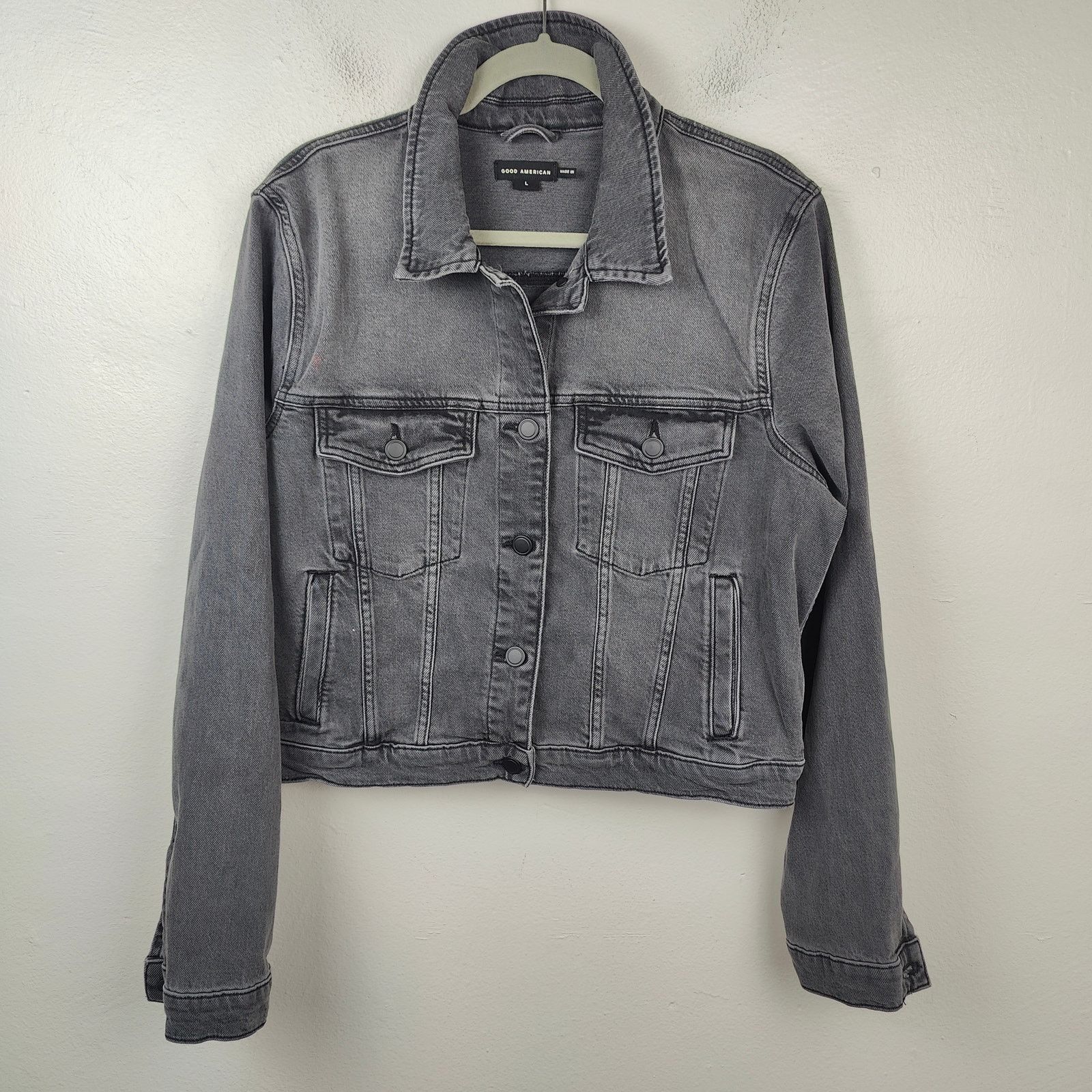 Good American Good American Committed To Fit Denim Jacket Womens Large Size L / US 10 / IT 46 - 1 Thumbnail
