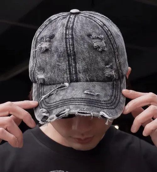Japanese Brand Hazuki x Airi Utility grunge unisex distressed ripped cap Size ONE SIZE - 6 Thumbnail