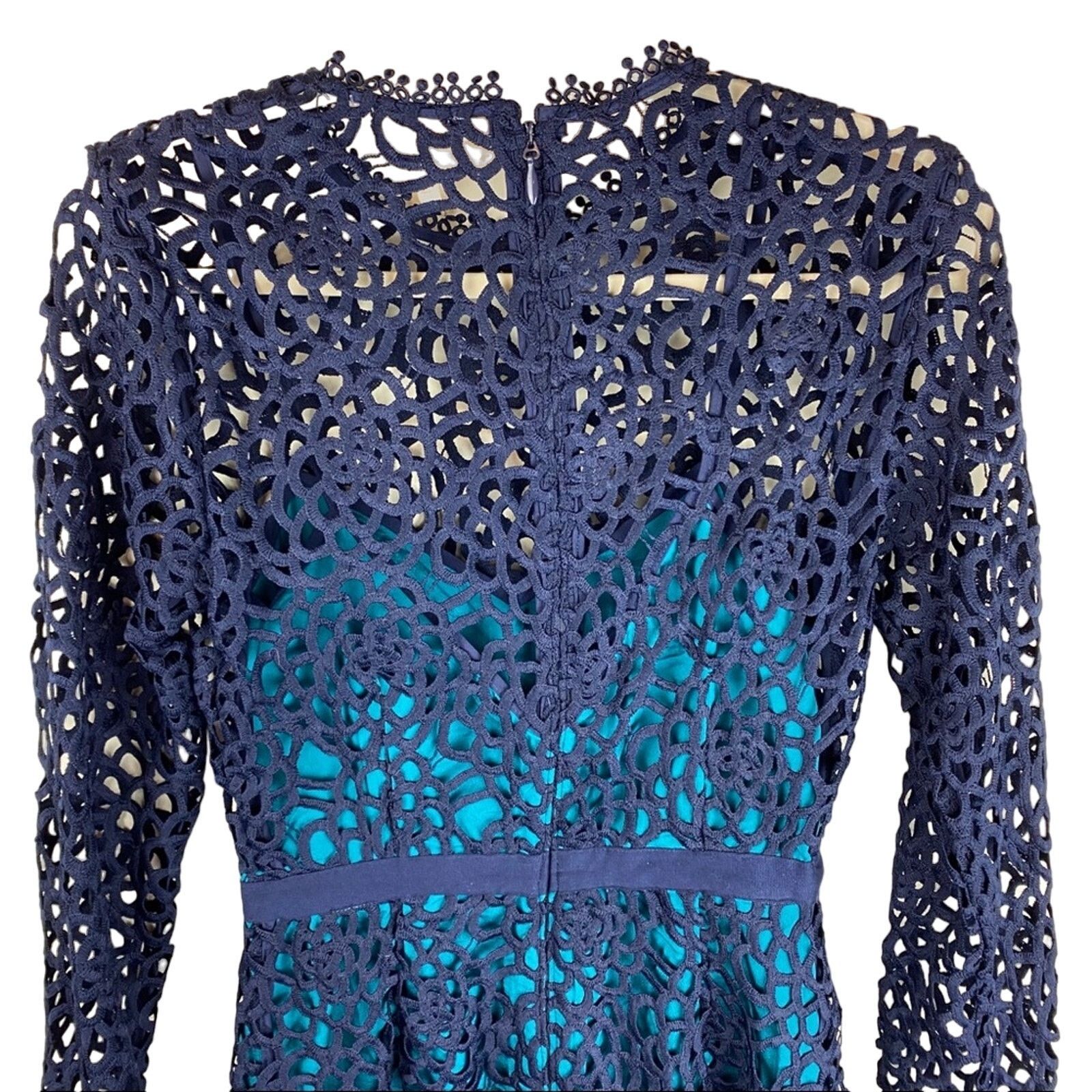 Nordstrom NEW Talulah Roseate Teal Mini Lace Cocktail Dress Small Size S / US 4 / IT 40 - 11 Thumbnail