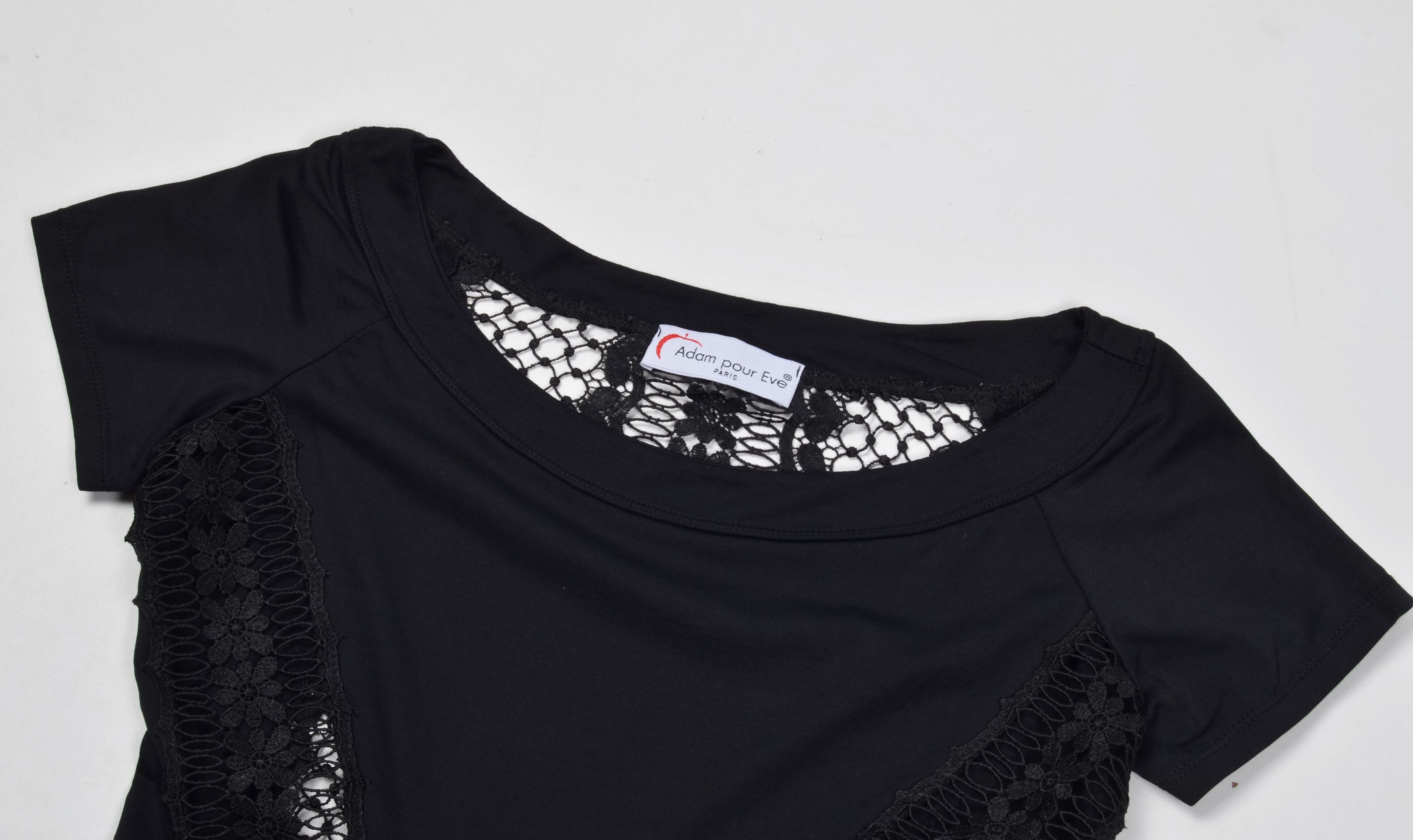 Vintage Vintage Adam Pour Eve Crochet Back Boat Neck Top Size S / US 4 / IT 40 - 2 Thumbnail