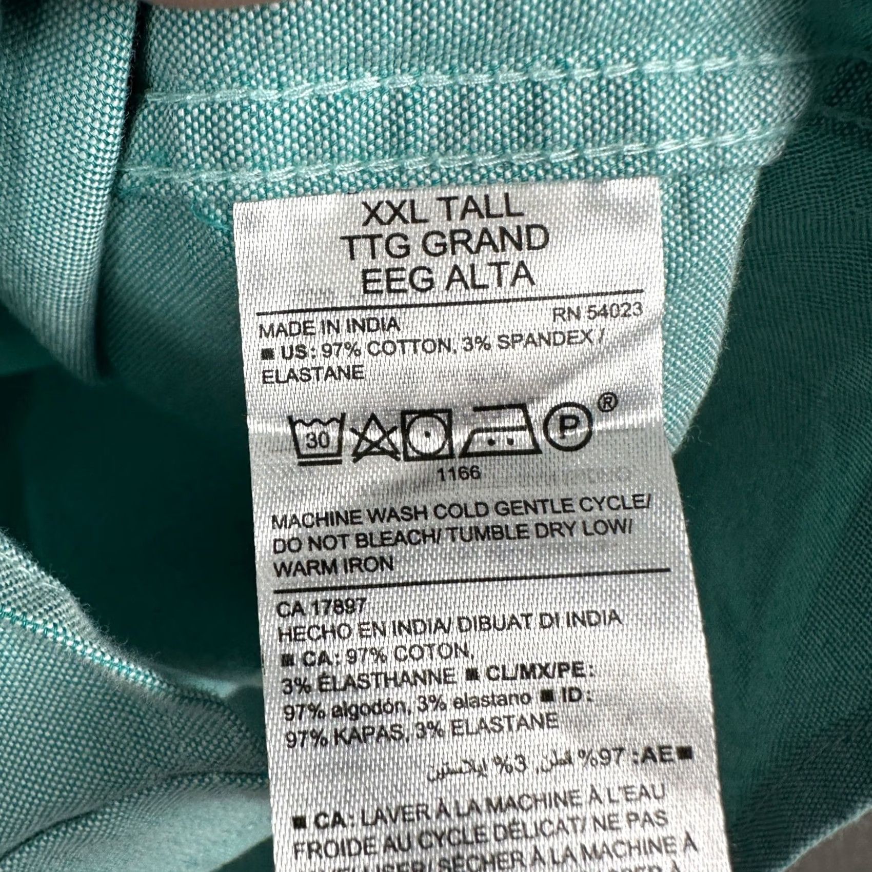 Old Navy Old Navy Mens 2XLT Tall Shirt Button-Up Aqua Everyday Slim Fit Built-In Flex NEW Shirt Long Sleeve Casual Workwear Mens Size US XXL / EU 58 / 5 - 6 Thumbnail