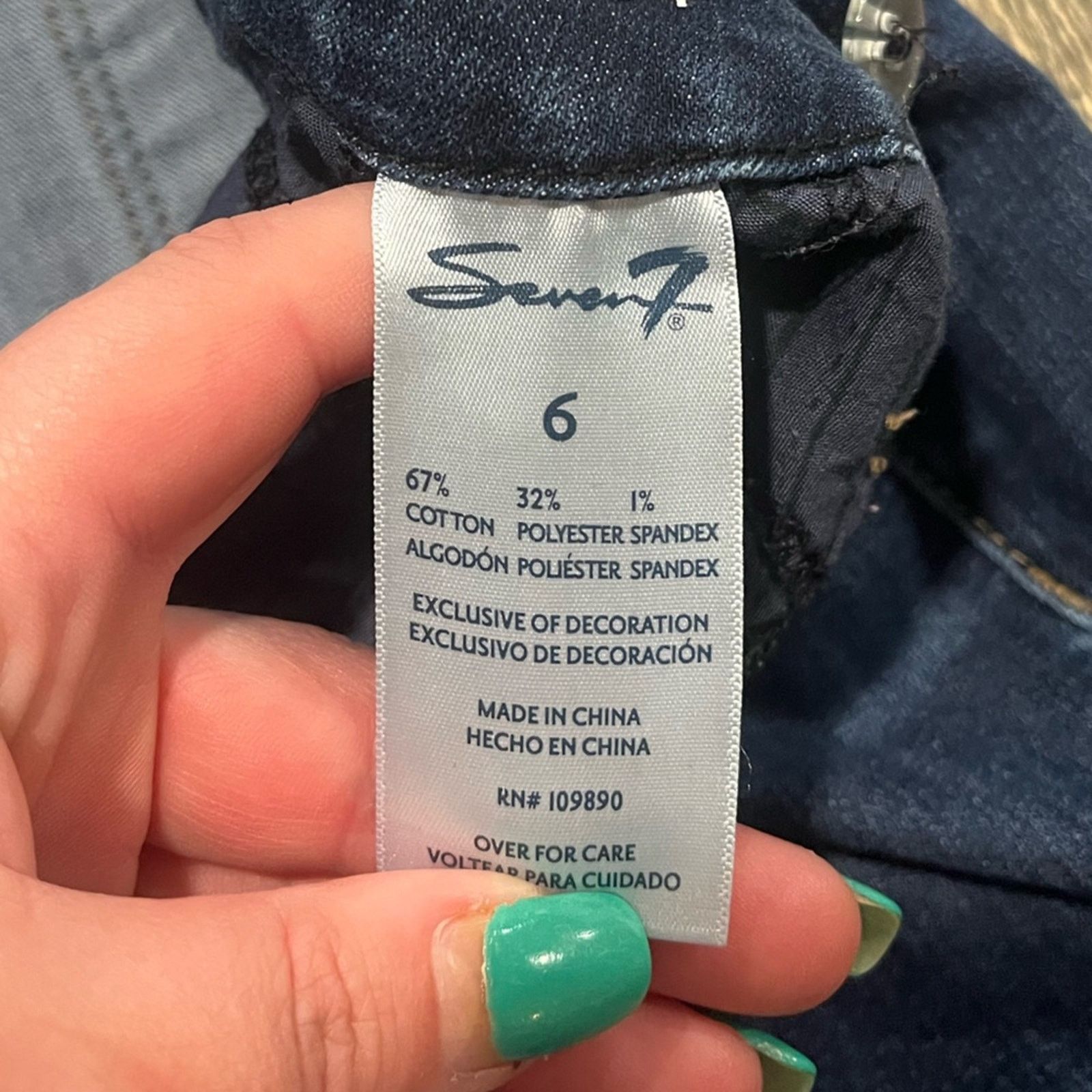 Seven 7 Seven7 High-Rise Tummyless Skinny Jeans Denim Blue Size 6 Size 28" / US 6 / IT 42 - 8 Thumbnail