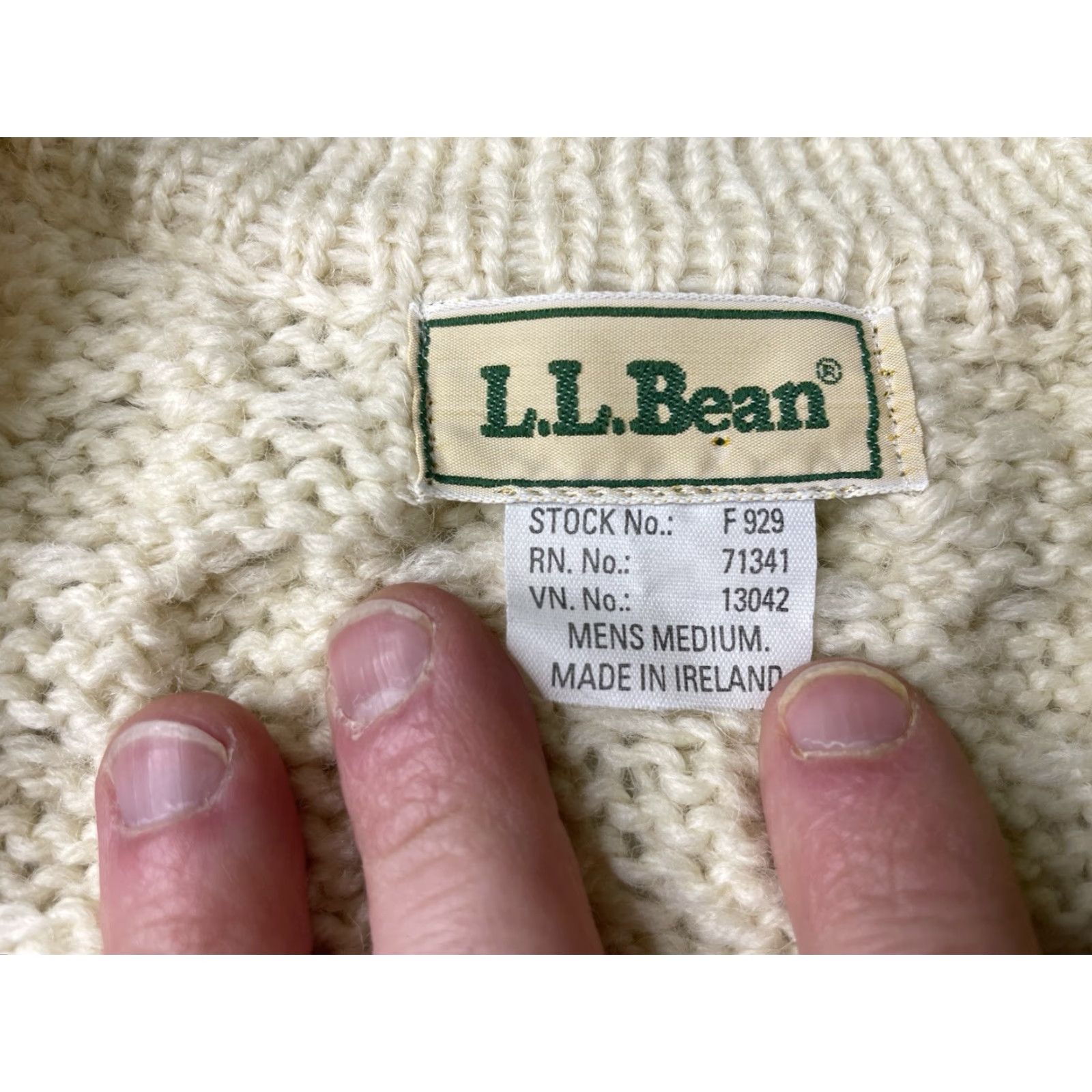 Vintage VINTAGE L.L. Bean Wool Irish Fishermans Cable-Knit Cardigan Sweater Mens Medium Size US M / EU 48-50 / 2 - 3 Thumbnail