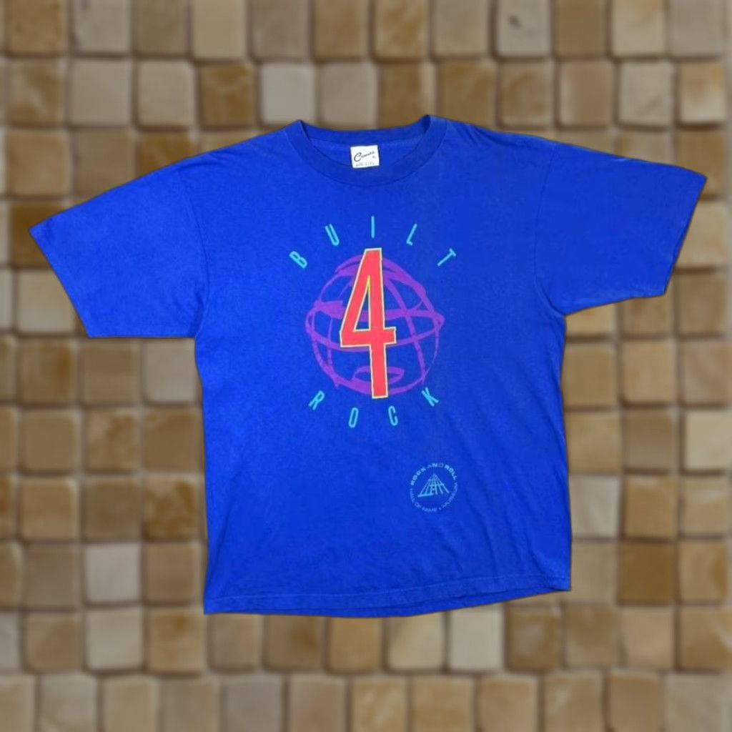 Vintage VINTAGE Cronies Rock And Roll Hall Of Fame "Built 4 Rock" T-Shirt XL Blue Mens Shirt Size US XL / EU 56 / 4 - 1 Thumbnail