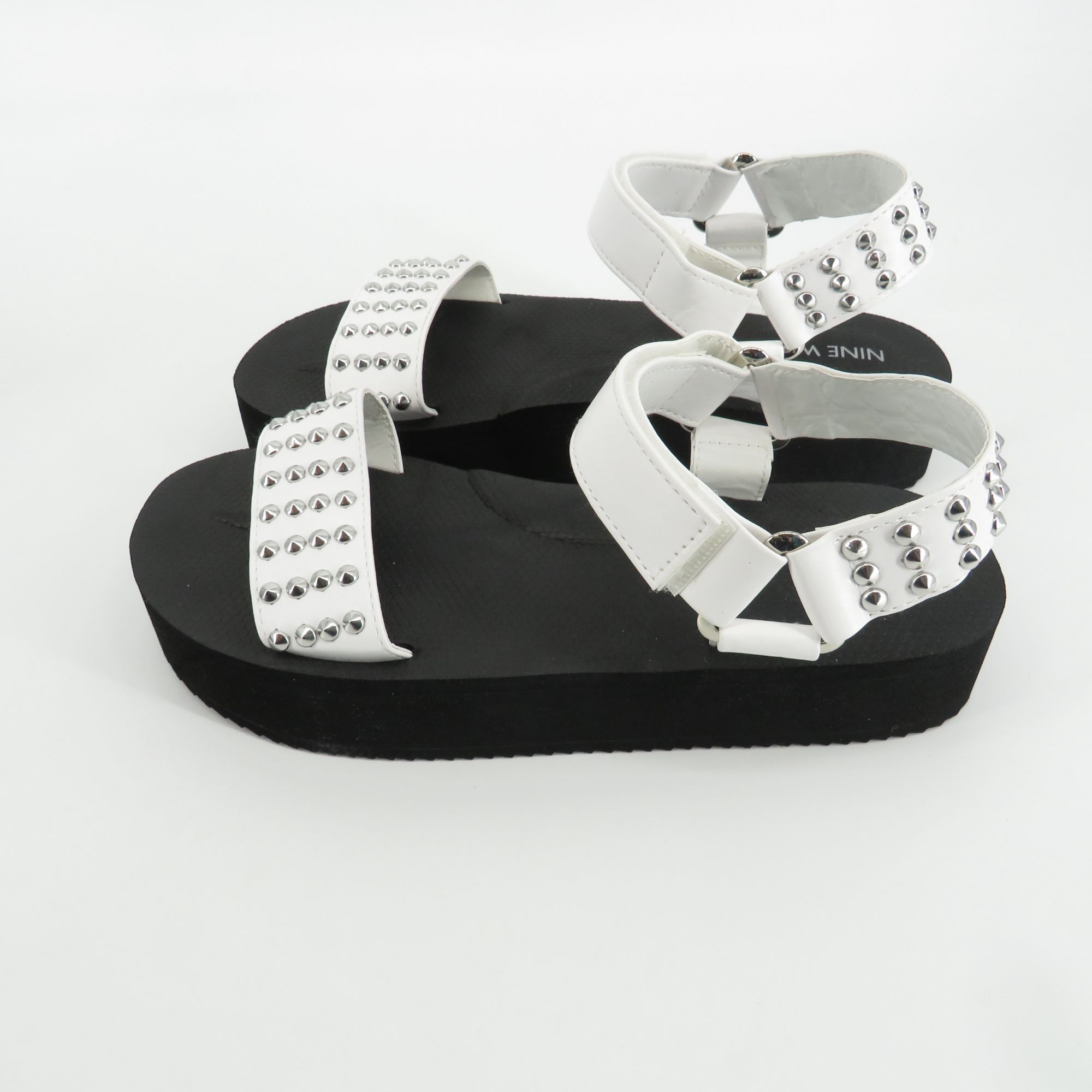 Nine West Nine West Women's Studded White Platform Sandals Adjustable Size US 9 / IT 39 - 5 Thumbnail