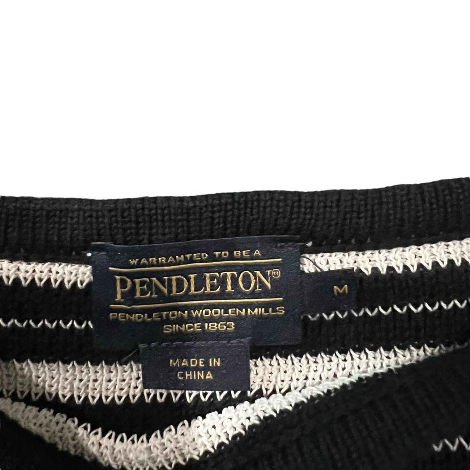 Pendleton Pendleton Sweater Womens Size Medium Black & White Striped Size M / US 6-8 / IT 42-44 - 3 Thumbnail