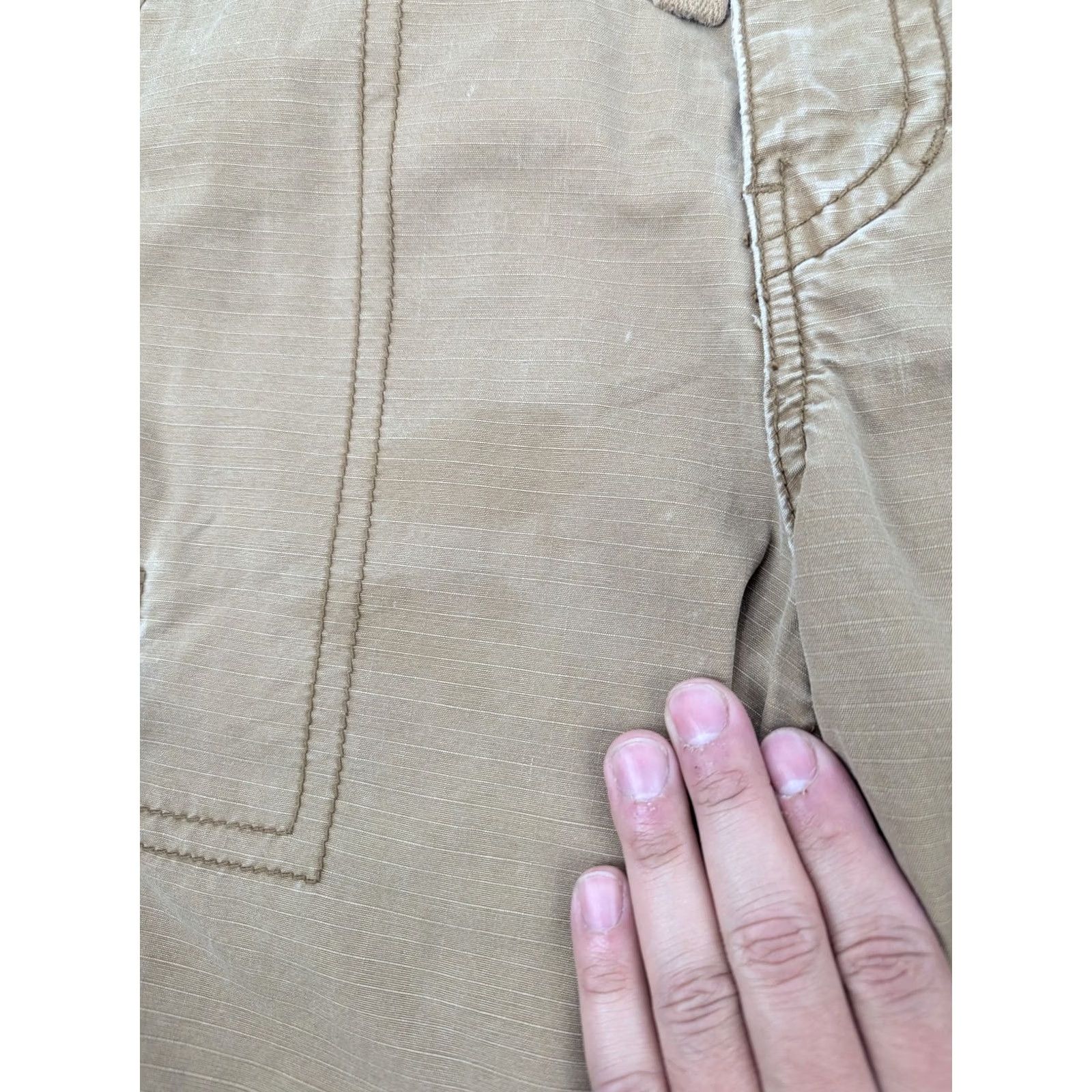 Mossimo Mossimo Supply Co Mens Khaki Tan Ripstop Cargo Shorts Size 34 Rugged Distressed Size US 34 / EU 50 - 2 Thumbnail