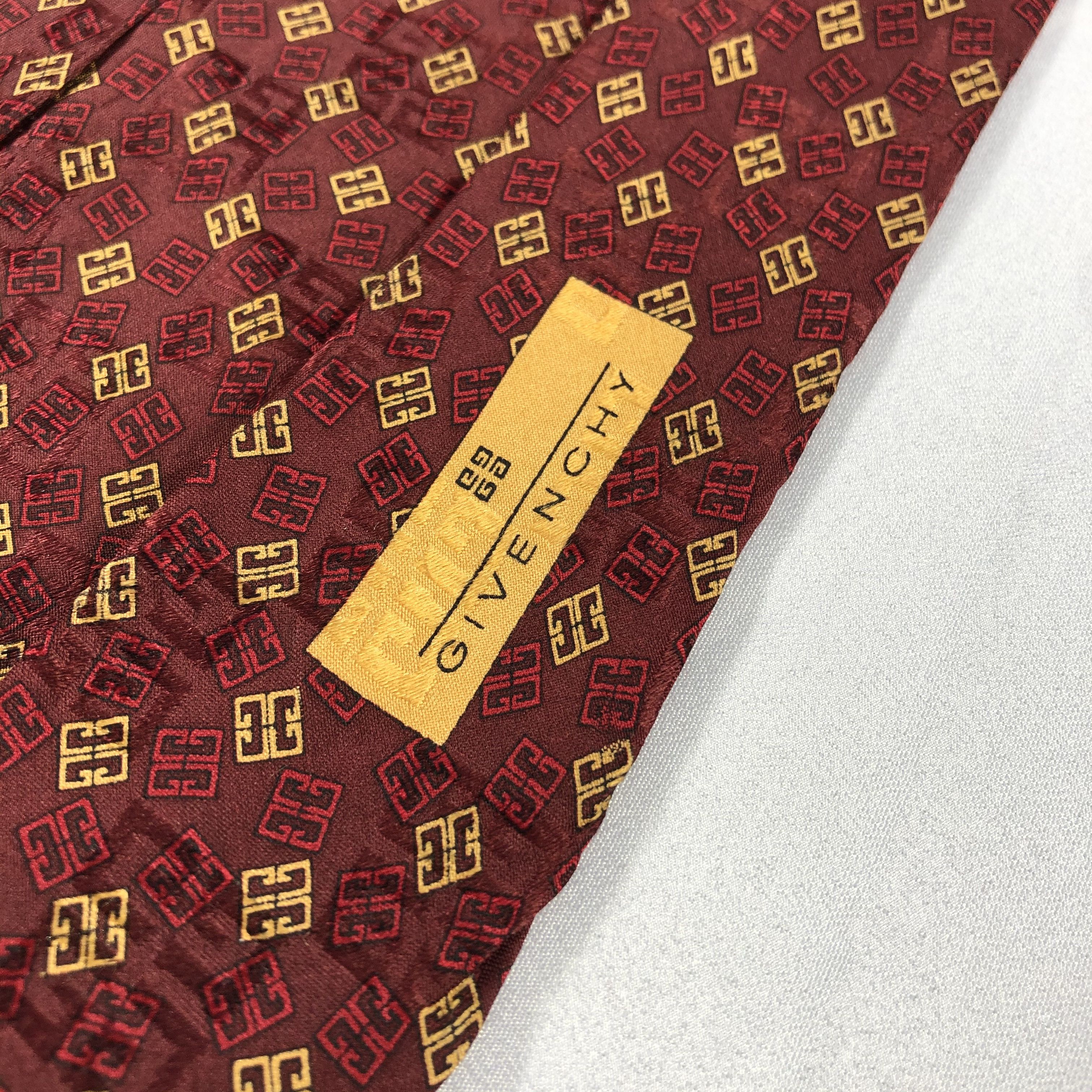 Givenchy Givenchy Monogram Silk Neck Ties T79 Size ONE SIZE - 4 Thumbnail