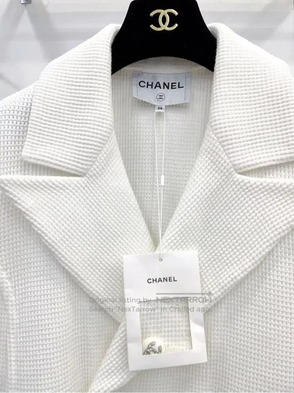 Chanel Chanel White Cotton Women's Jacket . Size S / US 4 / IT 40 - 2 Thumbnail