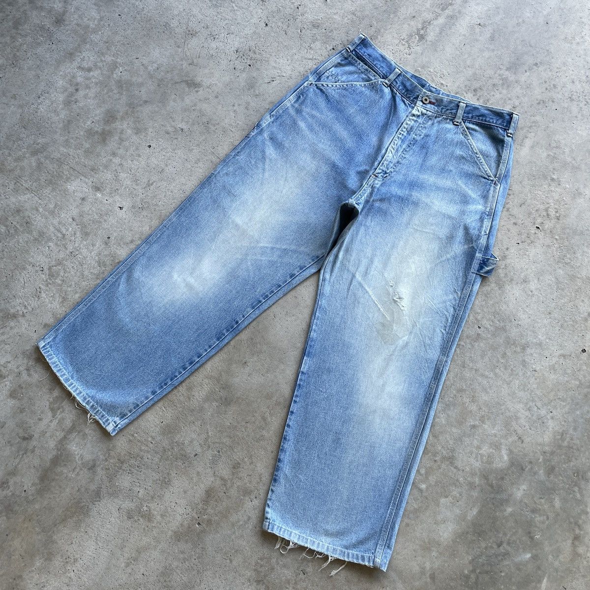 Japanese Brand Vintage Japanese Faded Baggy Jeans Denim Pants Workwear W33 Size US 33 - 3 Thumbnail