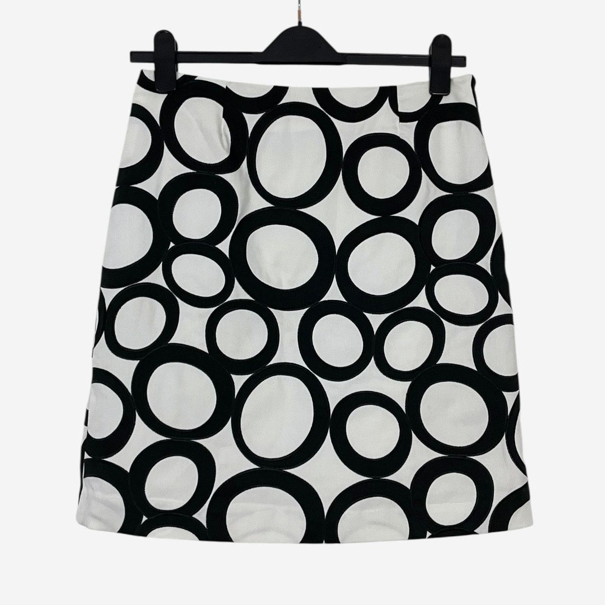 Other Doncaster Black & White Geometric Circle Print A-Line Skirt Size 30" / US 8 / IT 44 - 1 Thumbnail