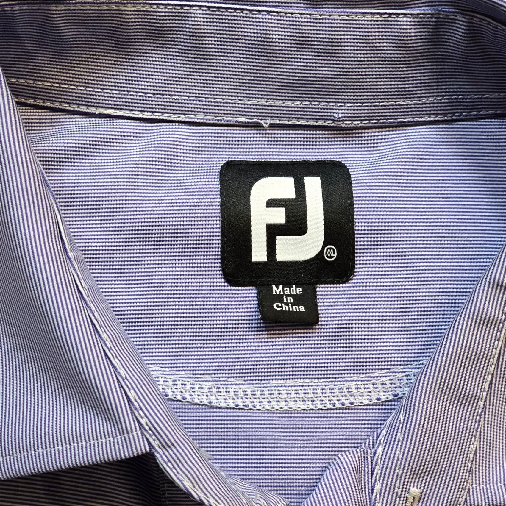 Footjoy FootJoy Shirt Polo Mens 2XL Purple Striped Golf Performance Stretch Casual Basic Polo Shirt Men Purple 2XL Size US XXL / EU 58 / 5 - 3 Thumbnail