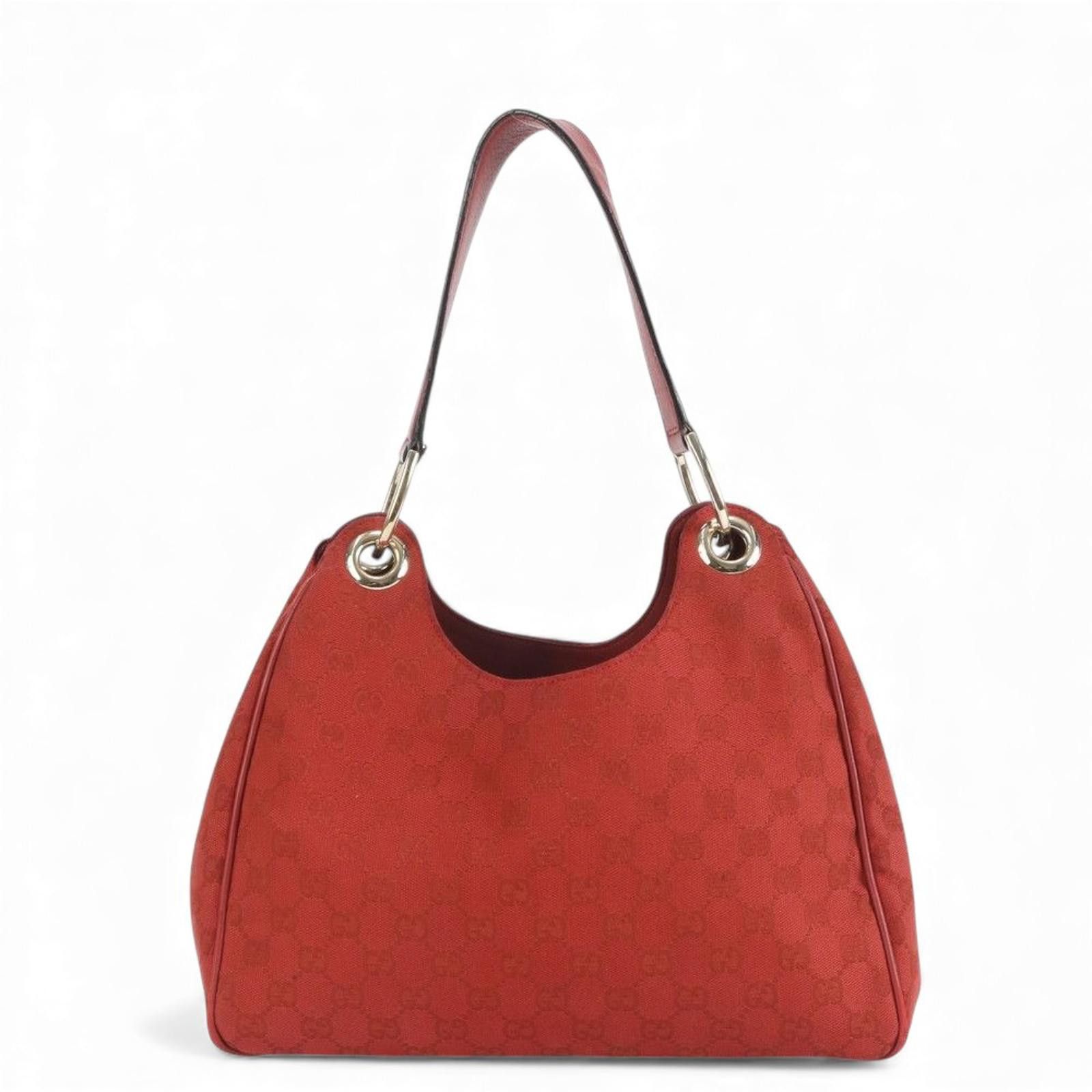 Gucci Gucci - Red Monogram Canvas Shoulder Bag Size ONE SIZE - 3 Thumbnail