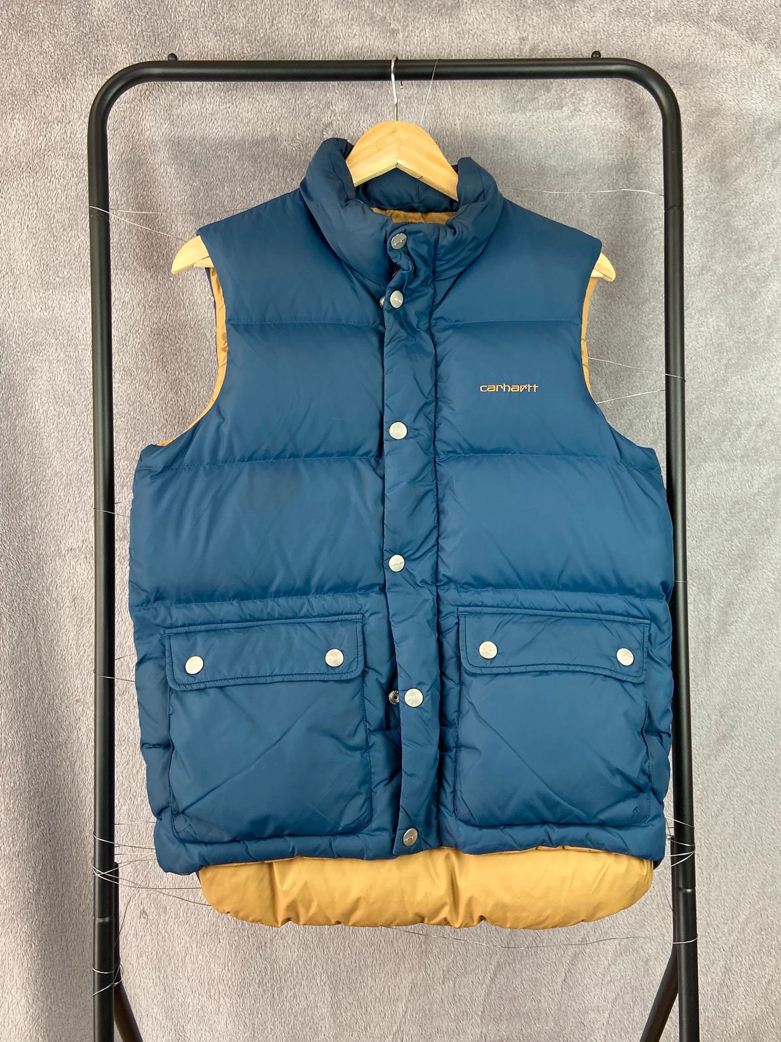 Carhartt Vest Carhartt navy spellout mini patch vintage workwear Size US M / EU 48-50 / 2 - 2 Thumbnail