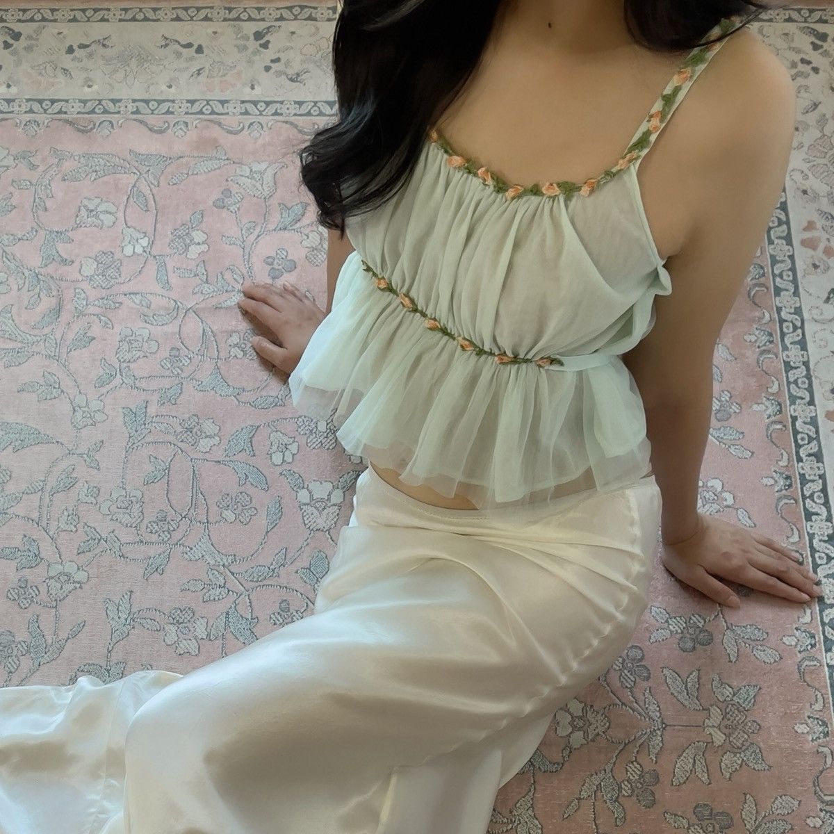 Vintage Vintage 1960s Mint Nylon Chiffon Camisole (XS–S) Size S / US 4 / IT 40 - 2 Thumbnail
