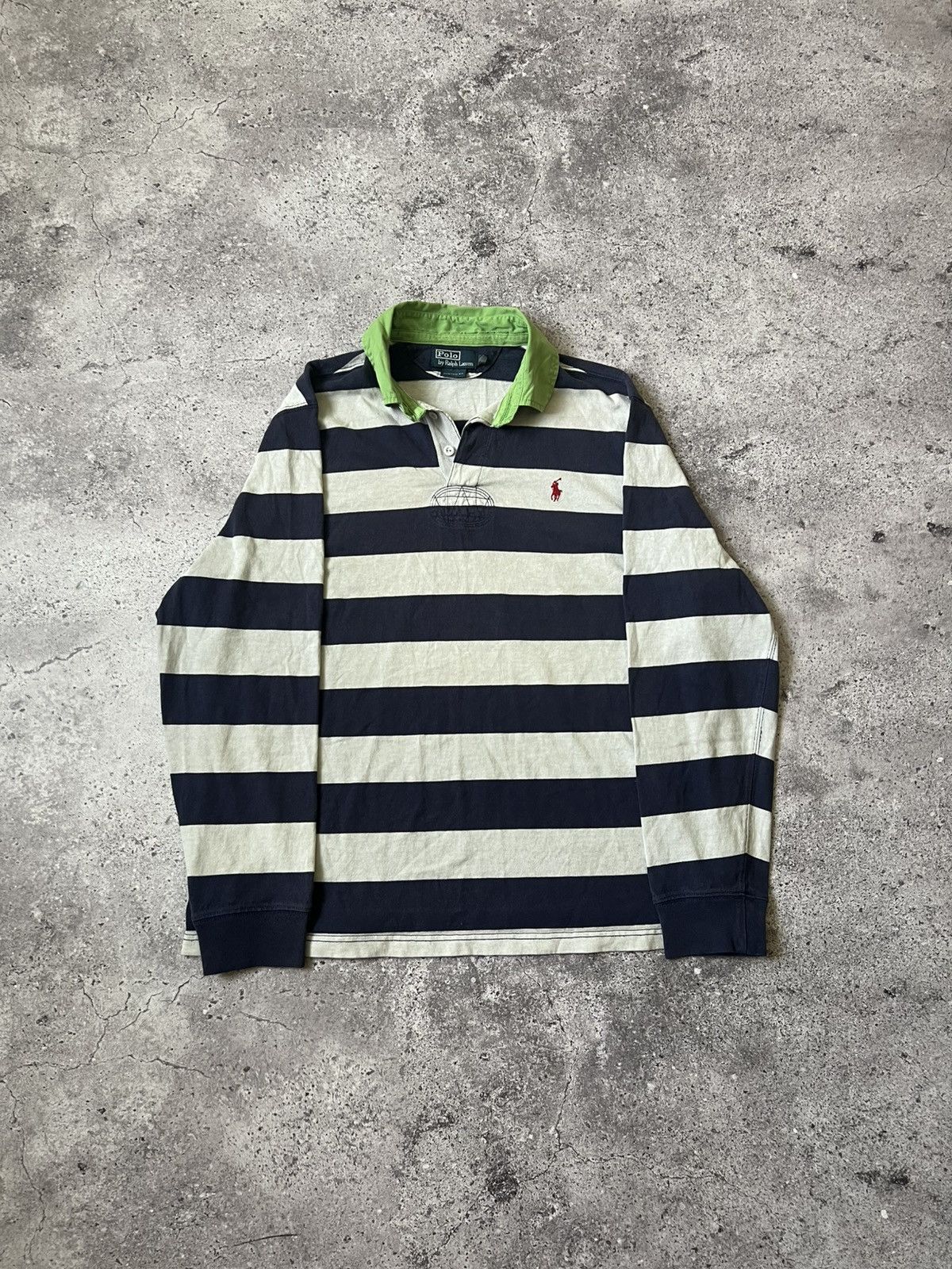Polo Ralph Lauren Vintage Polo Ralph Lauren Striped Rugby Long Sleeve Size US XL / EU 56 / 4 - 1 Thumbnail
