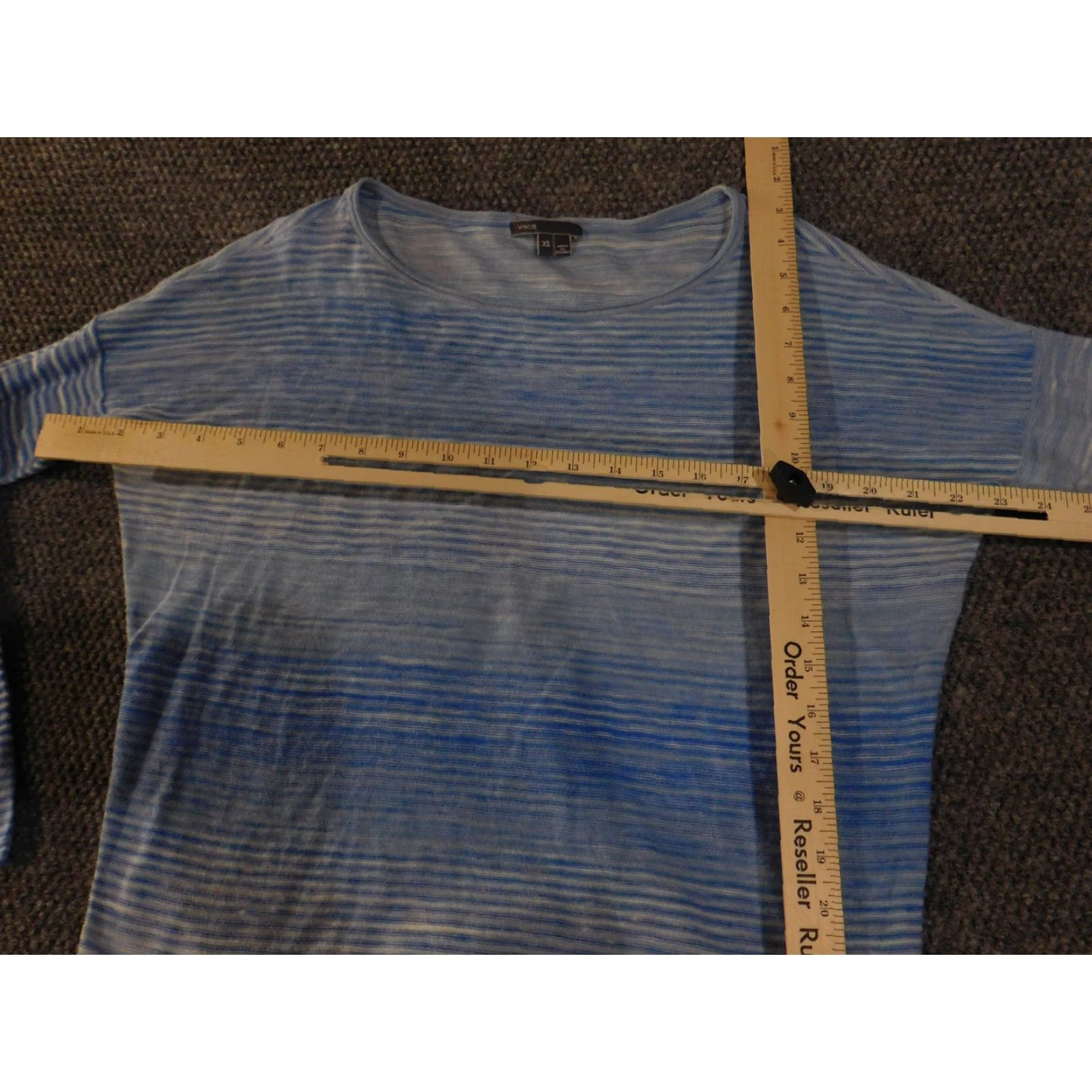 Vince Vince Sweater Womens XS Blue White Striped Lightweight Long Sleeve Crew Neck Top Size XS / US 0-2 / IT 36-38 - 6 Thumbnail