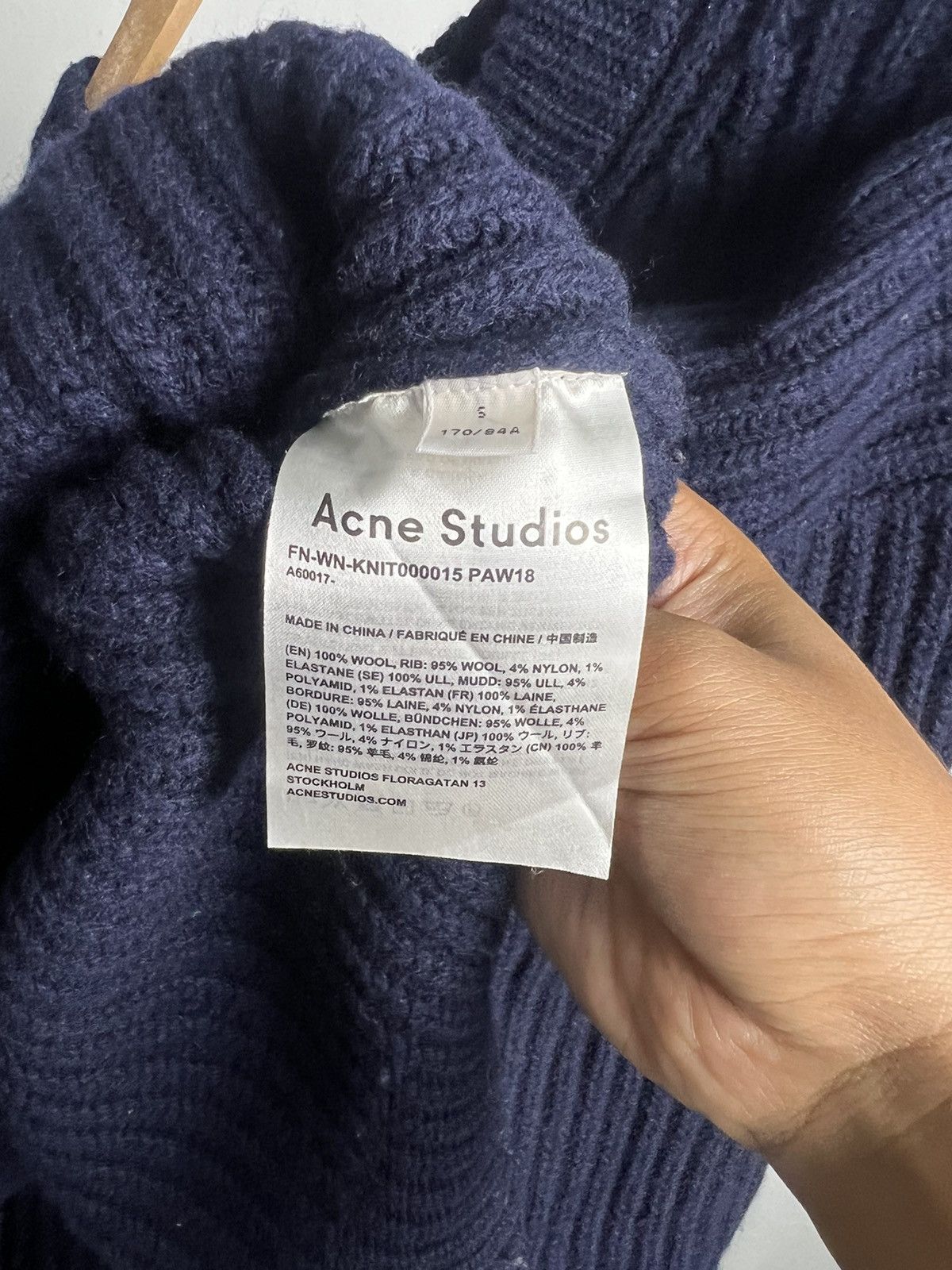 Acne Studios PAW18 Acne Studios Knit Sweater Dark Blue Size US S / EU 44-46 / 1 - 3 Thumbnail