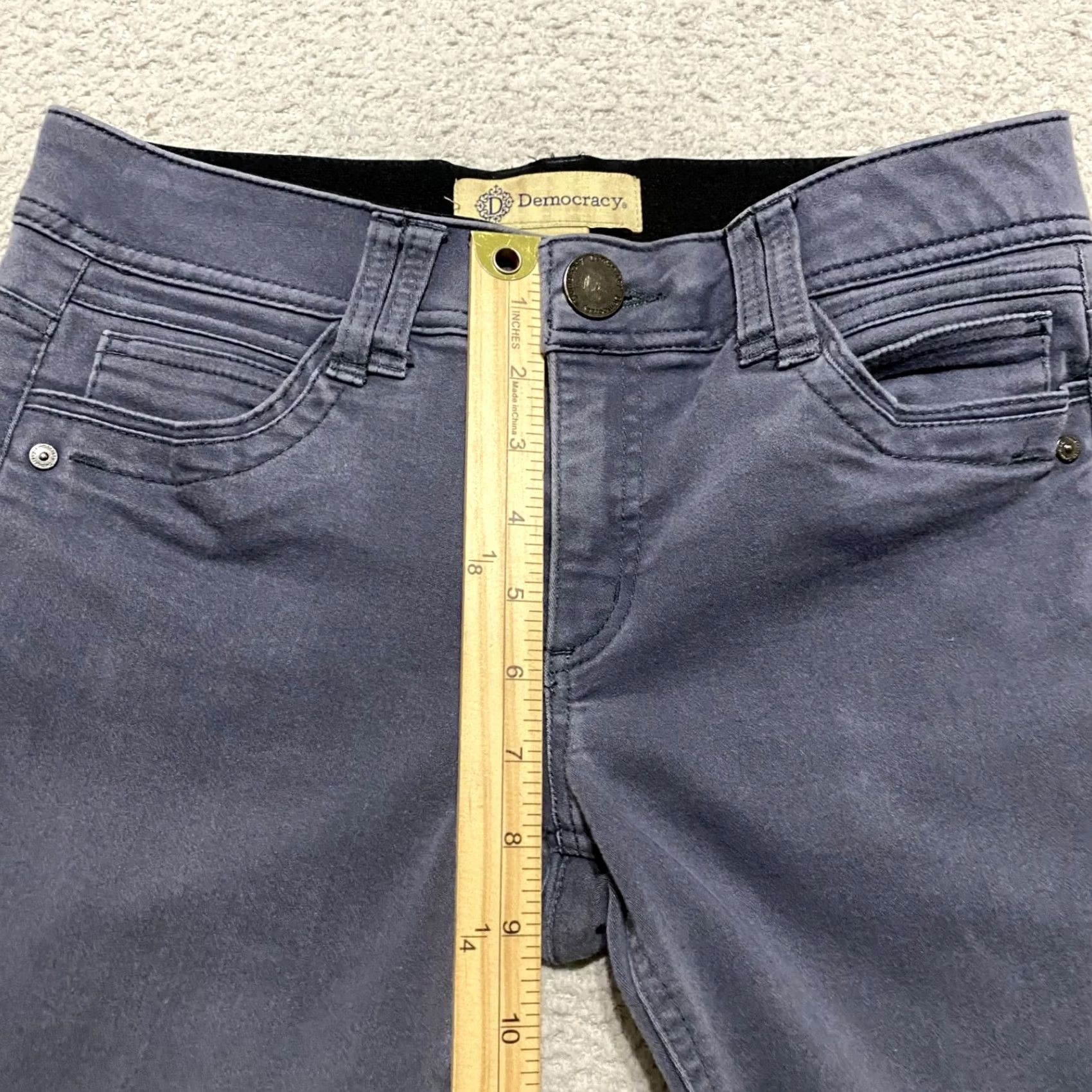Vintage Democracy Jeans Womens Gray Skinny Regular 28in Medium Wash Denim Stretch 5-Pocket Design Jeans Women Boys Girls Mens Size 26" / US 2 / IT 38 - 7 Thumbnail