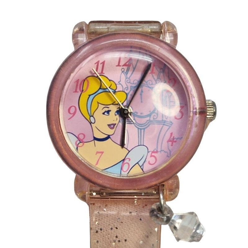 Disney Disney Cinderella Pink Plastic Analog Watch Size ONE SIZE - 1 Thumbnail