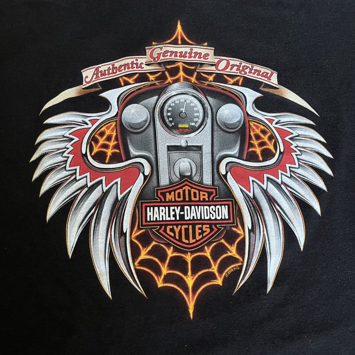 Harley Davidson × Vintage Vintage 2000s Harley Davidson Wings Eagle Graphic Logo Tee Size US XL / EU 56 / 4 - 5 Thumbnail