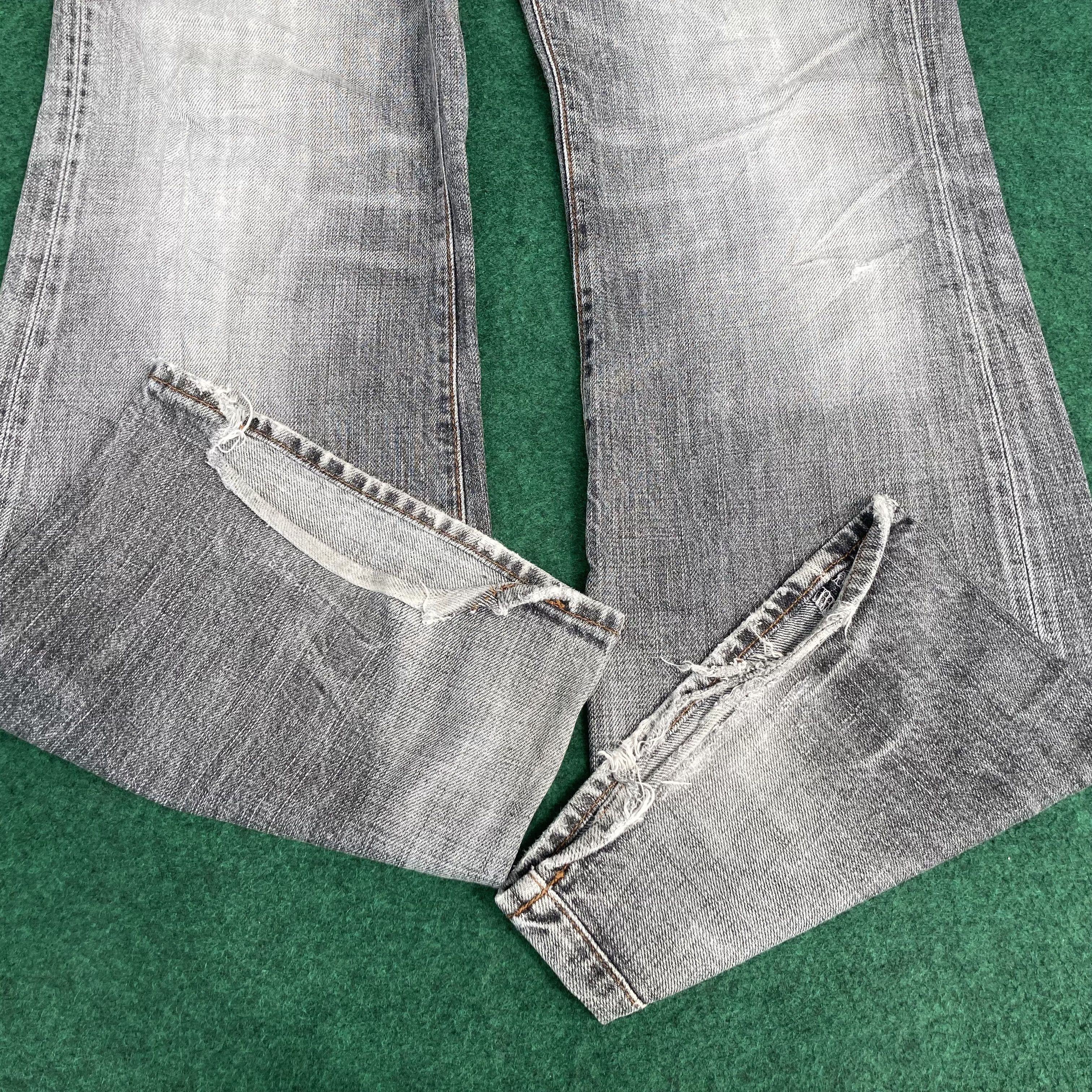 Big John Vtg Big John Black Denim Flare Faded Bootcut Jeans Size US 35 - 10 Thumbnail