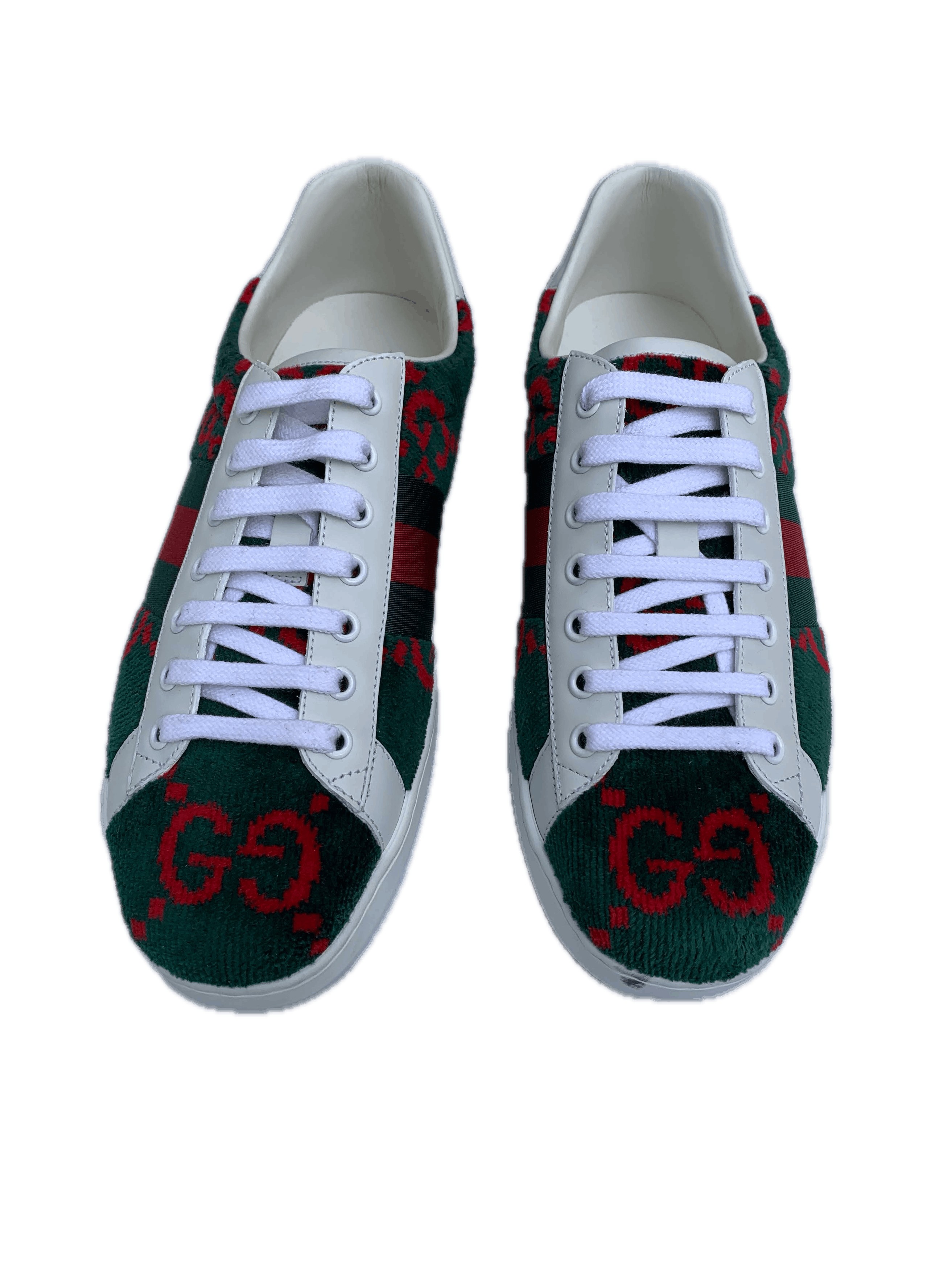 Gucci Gucci BNIB Green & Red Velvet GG Ace Low-Top Sneaker Size US 8 / EU 41 - 5 Thumbnail