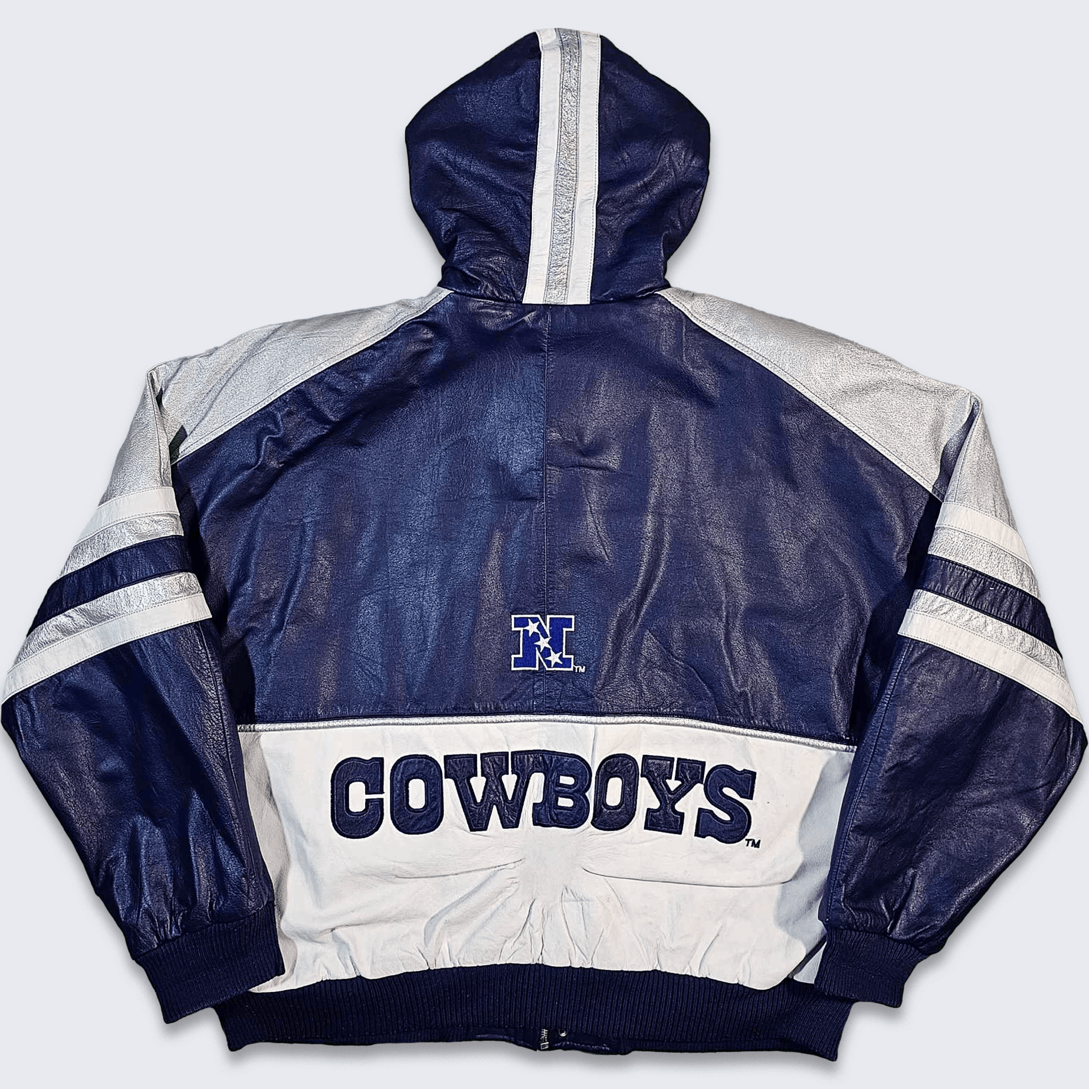 Dallas COWBOYS Jacket 90s Leather Football Jacket Blue Nfl