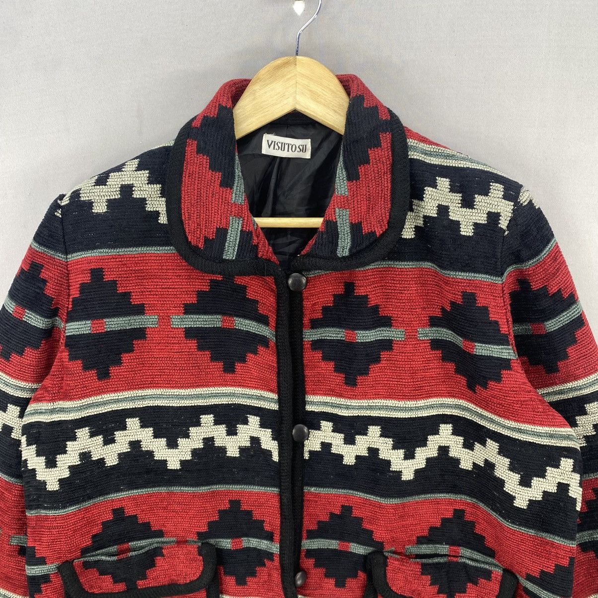Aran Isles Knitwear Visuto Su Tribal Navajo Pattern Woven Jacket Size US L / EU 52-54 / 3 - 7 Thumbnail