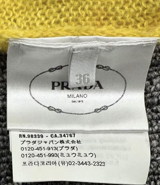 Prada Prada Grey Flame Mohair V-Neck Sweater K12 Size XS / US 0-2 / IT 36-38 - 7 Thumbnail