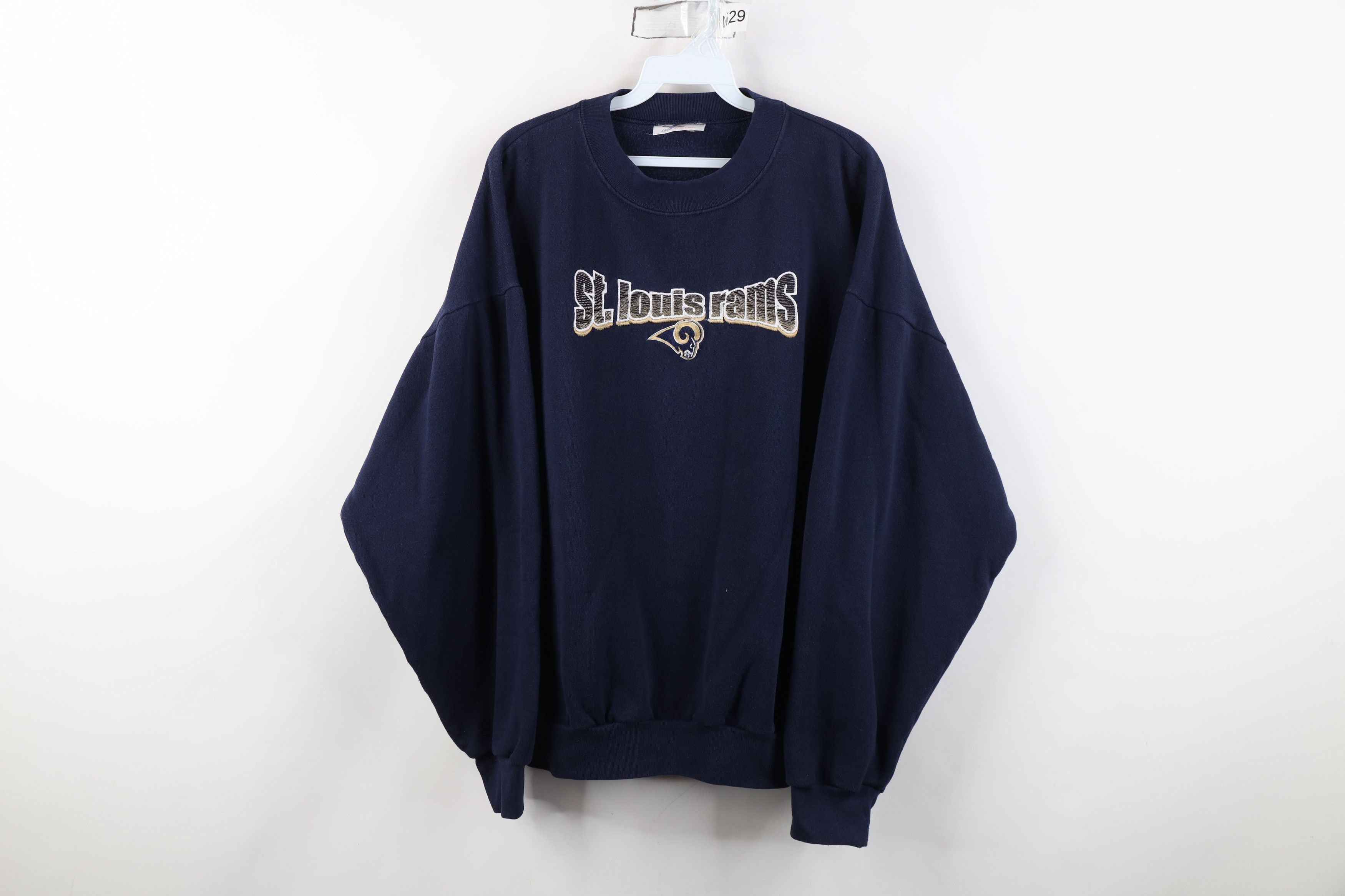 Vintage Vintage 90s St Louis Rams Football Crewneck Sweatshirt Blue Size US L / EU 52-54 / 3 - 1 Thumbnail