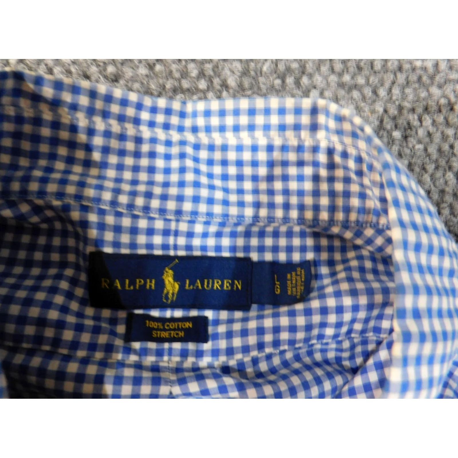 Ralph Lauren Ralph Lauren Shirt Mens Large Blue Plaid Stretch Polo Button-Up Collared Knit Cotton Button-Down Regular Size US L / EU 52-54 / 3 - 7 Thumbnail