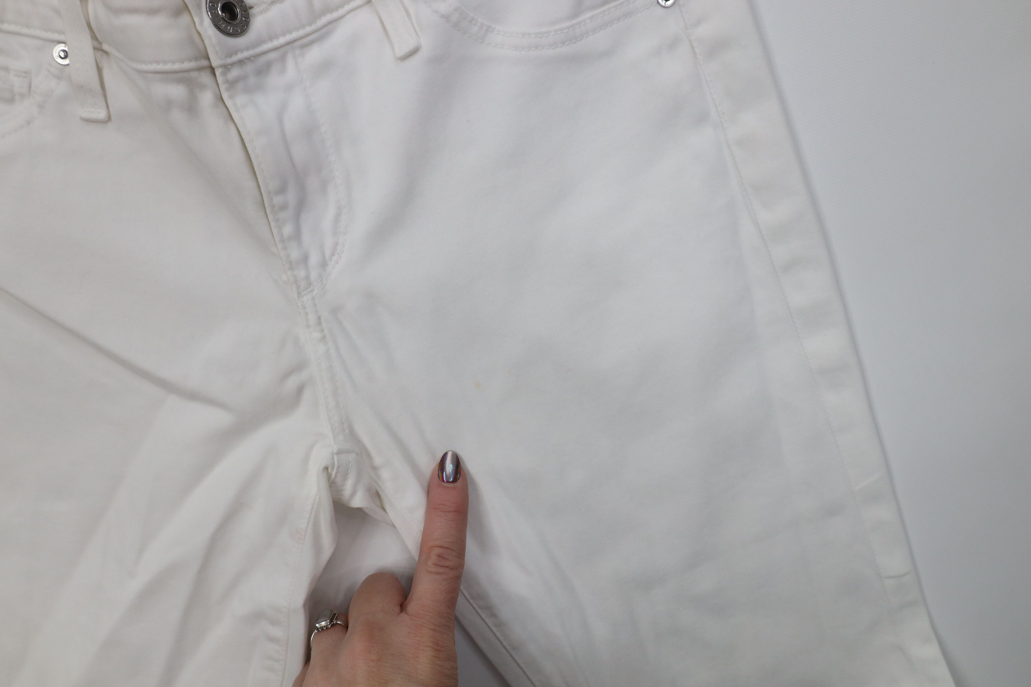AG Adriano Goldschmied Adriano Goldschmied The Stilt Cigarette Leg Pants White Size 28" / US 6 / IT 42 - 6 Thumbnail