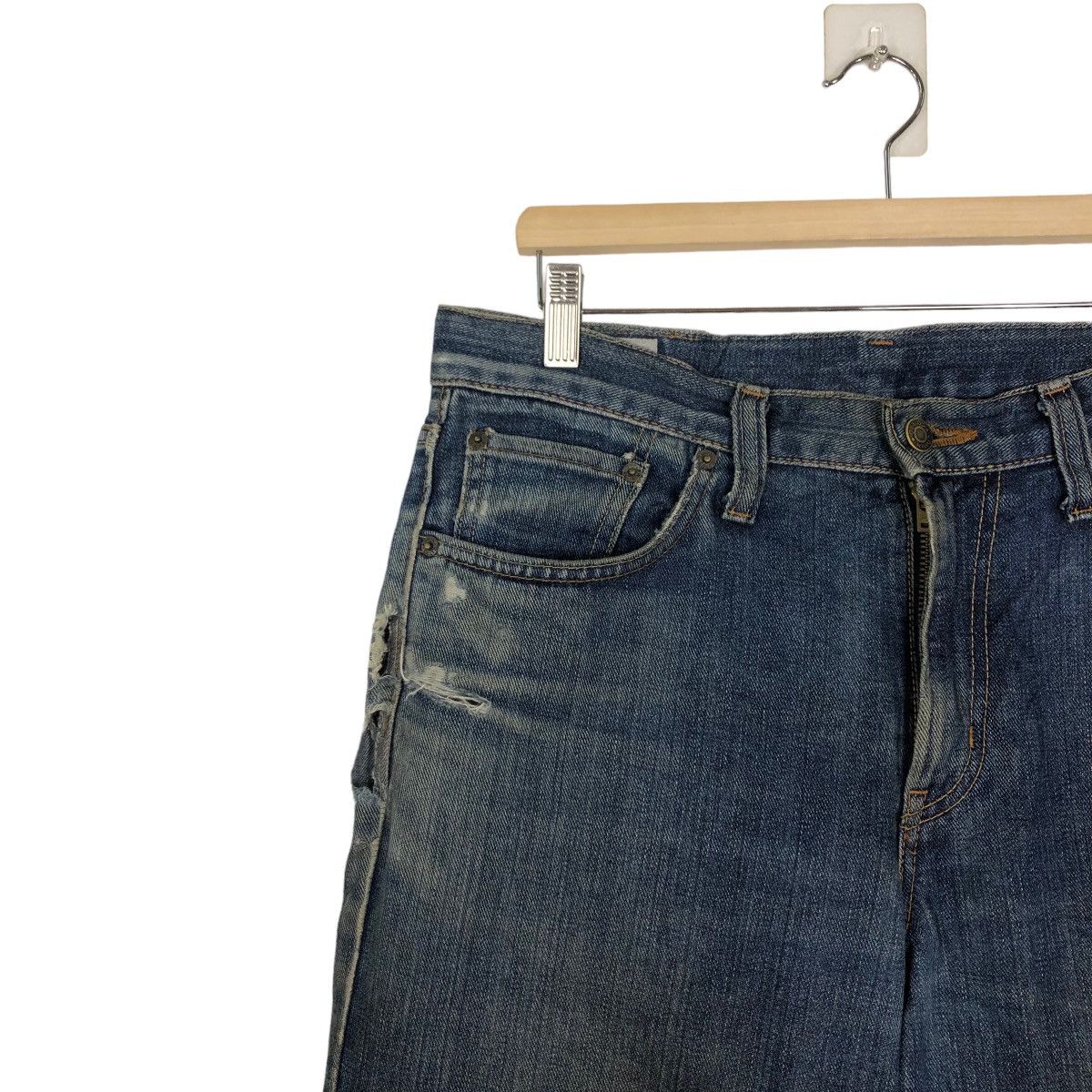 Edwin 🔥90’s VINTAGE EDWIN MADE IN JAPAN JEANS DISTRESSED DENIM Size US 35 - 6 Thumbnail